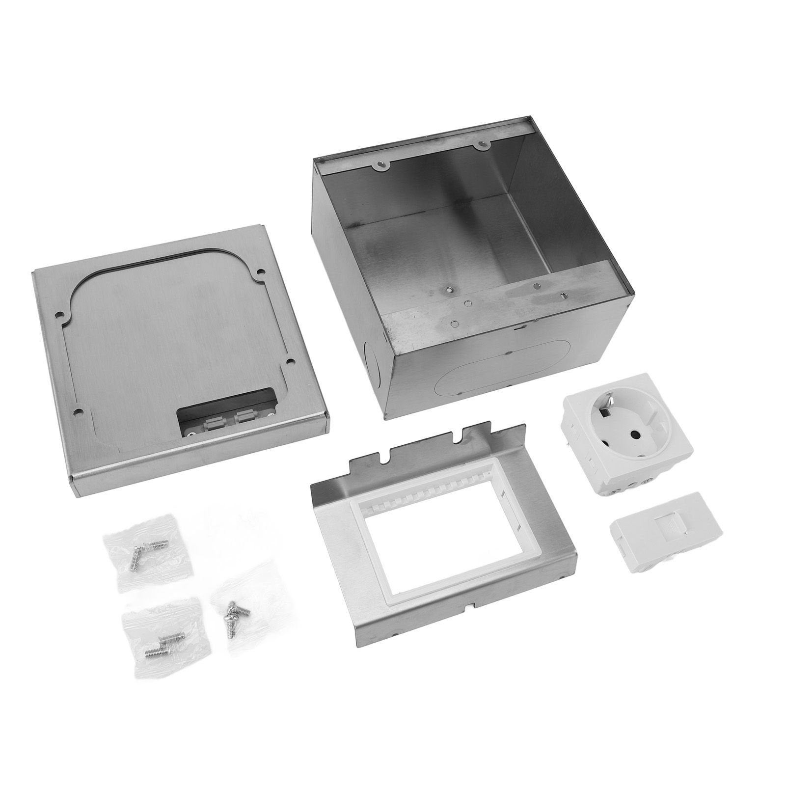 Recessed Floor Outlet Stainless Steel IP44 Waterproof Floor Receptacle Kit for view 3