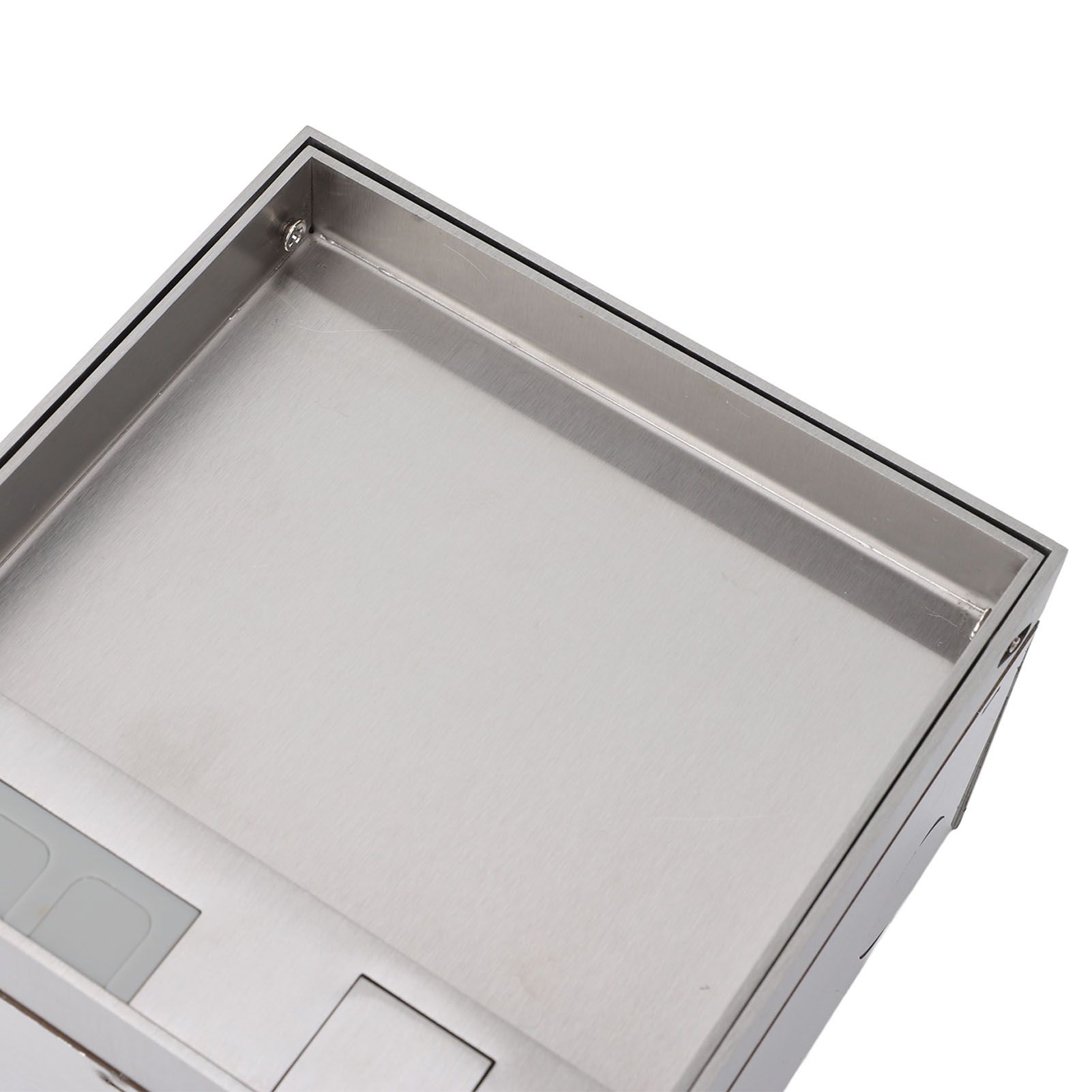 Recessed Flat Floor Socket Waterproof Stainless Steel Concealed Floor Outlet view 2