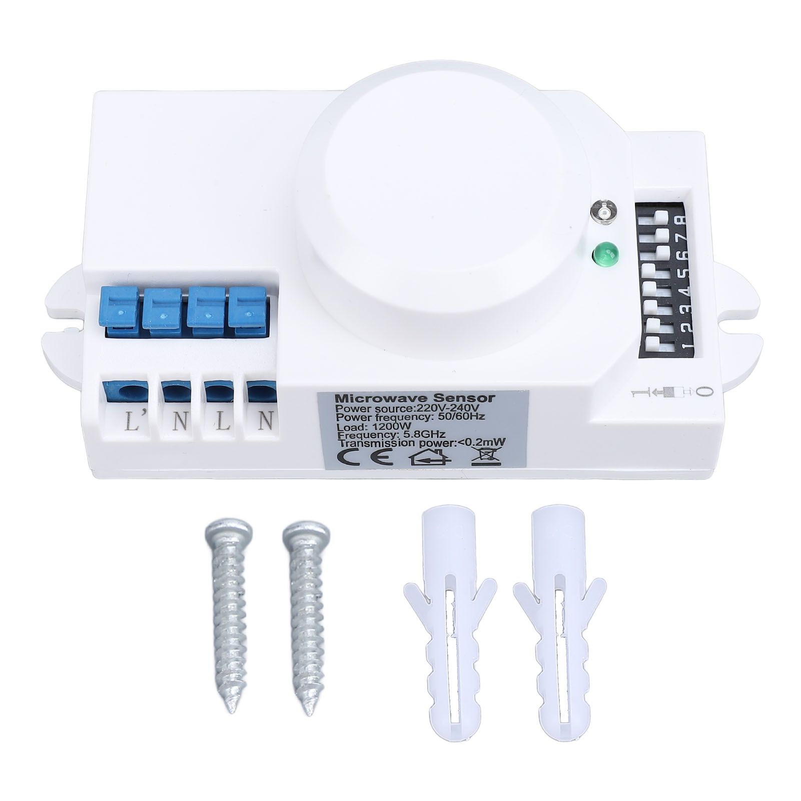 Microwave Radar Sensing Switch 5.8G 1200W Adjustable Human Motion Detector view 3
