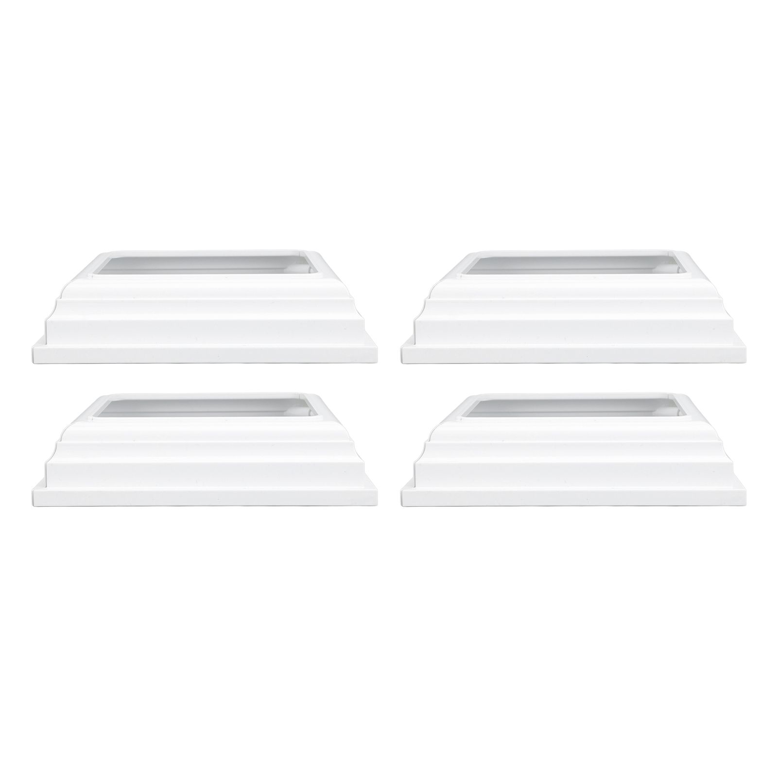 4PCS Split Type Vinyl Post Skirt Deck Column Base Cover 4x4 Inch Post Sleeve