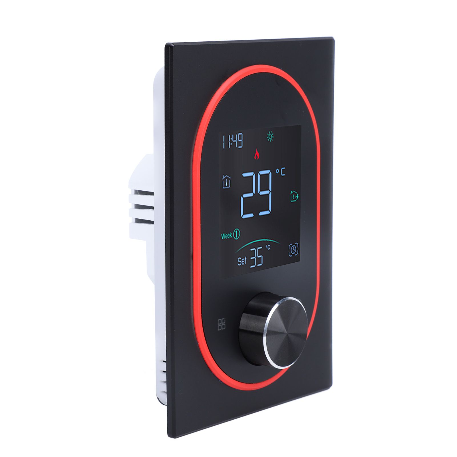 Smart Color Thermostat LCD Programmable Knob Control Touchscreen Electric view 4