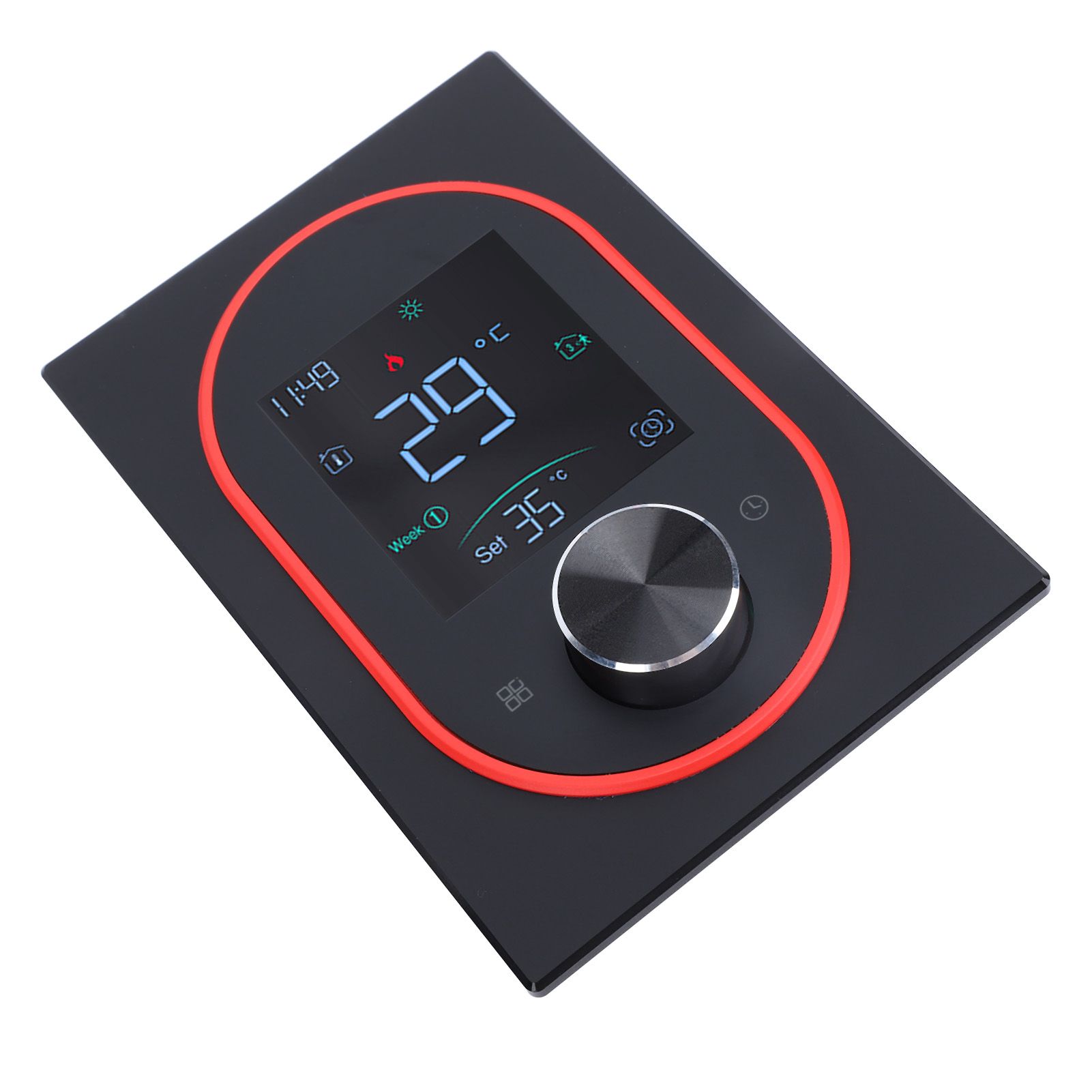 Smart Color Thermostat LCD Programmable Knob Control Touchscreen Electric view 8