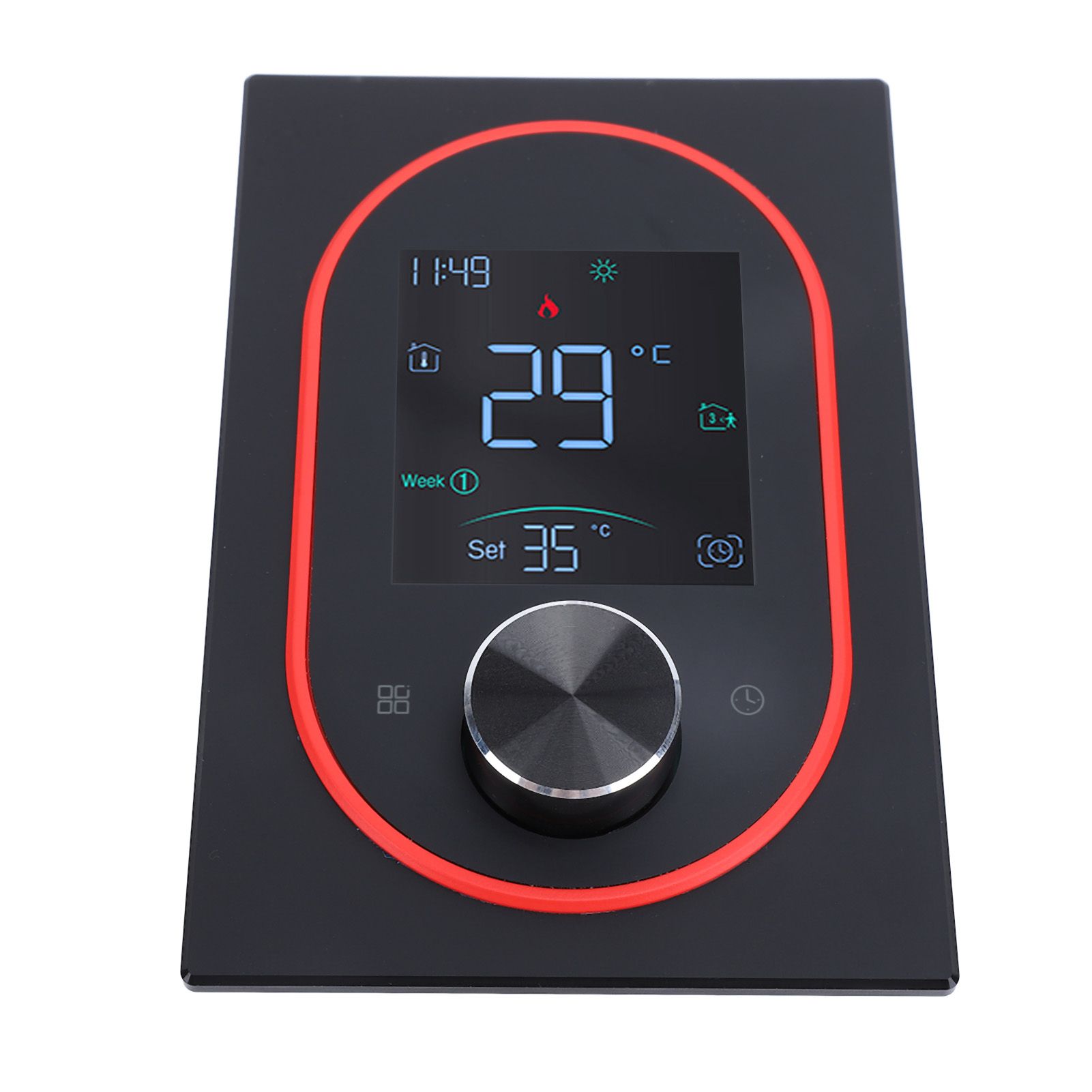 Smart Color Thermostat LCD Programmable Knob Control Touchscreen Electric view 9