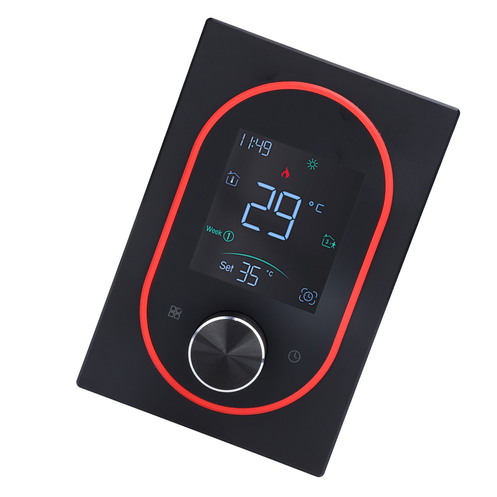 Smart Color Thermostat LCD Programmable Knob Control Touchscreen Electric view 10