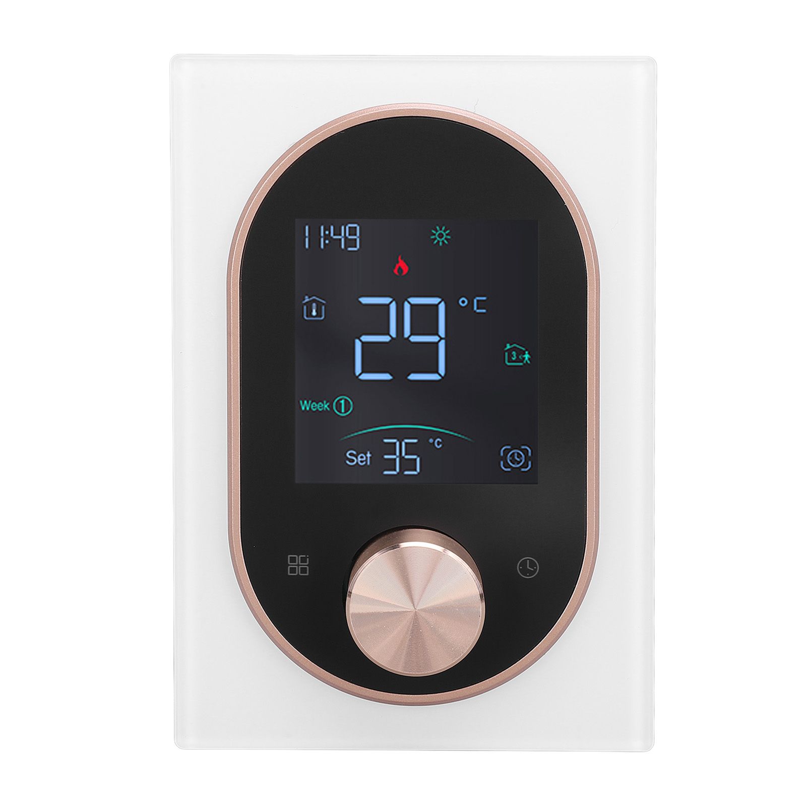 Smart Color Thermostat LCD Programmable Knob Control Touchscreen Electric view 3