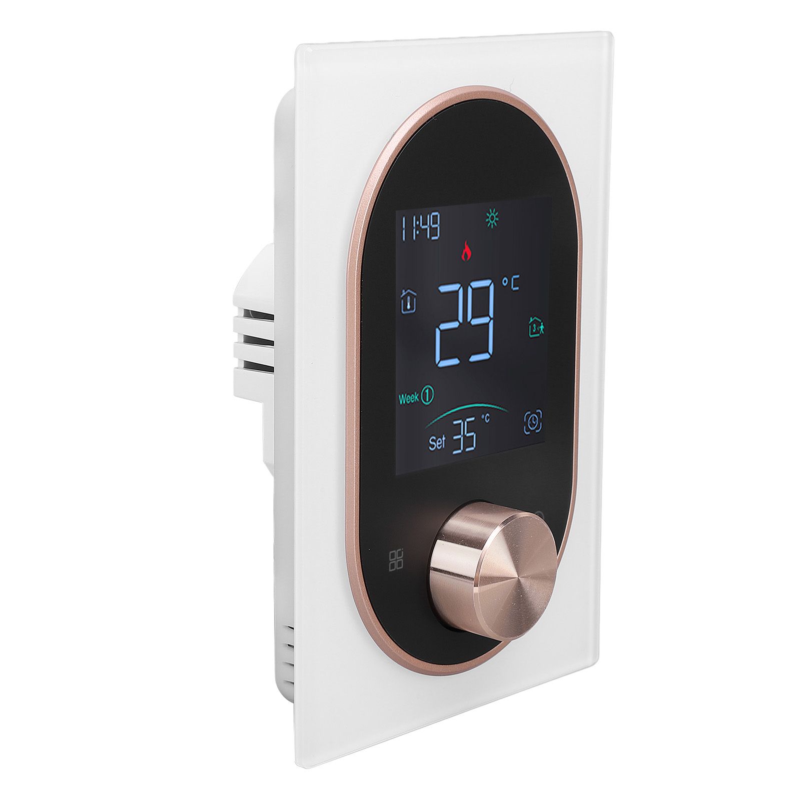Smart Color Thermostat LCD Programmable Knob Control Touchscreen Electric view 4