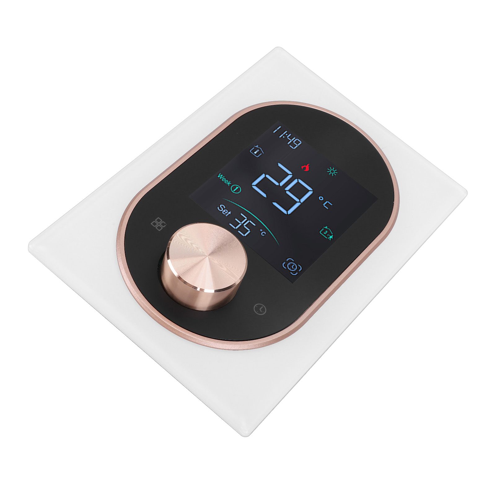 Smart Color Thermostat LCD Programmable Knob Control Touchscreen Electric view 6
