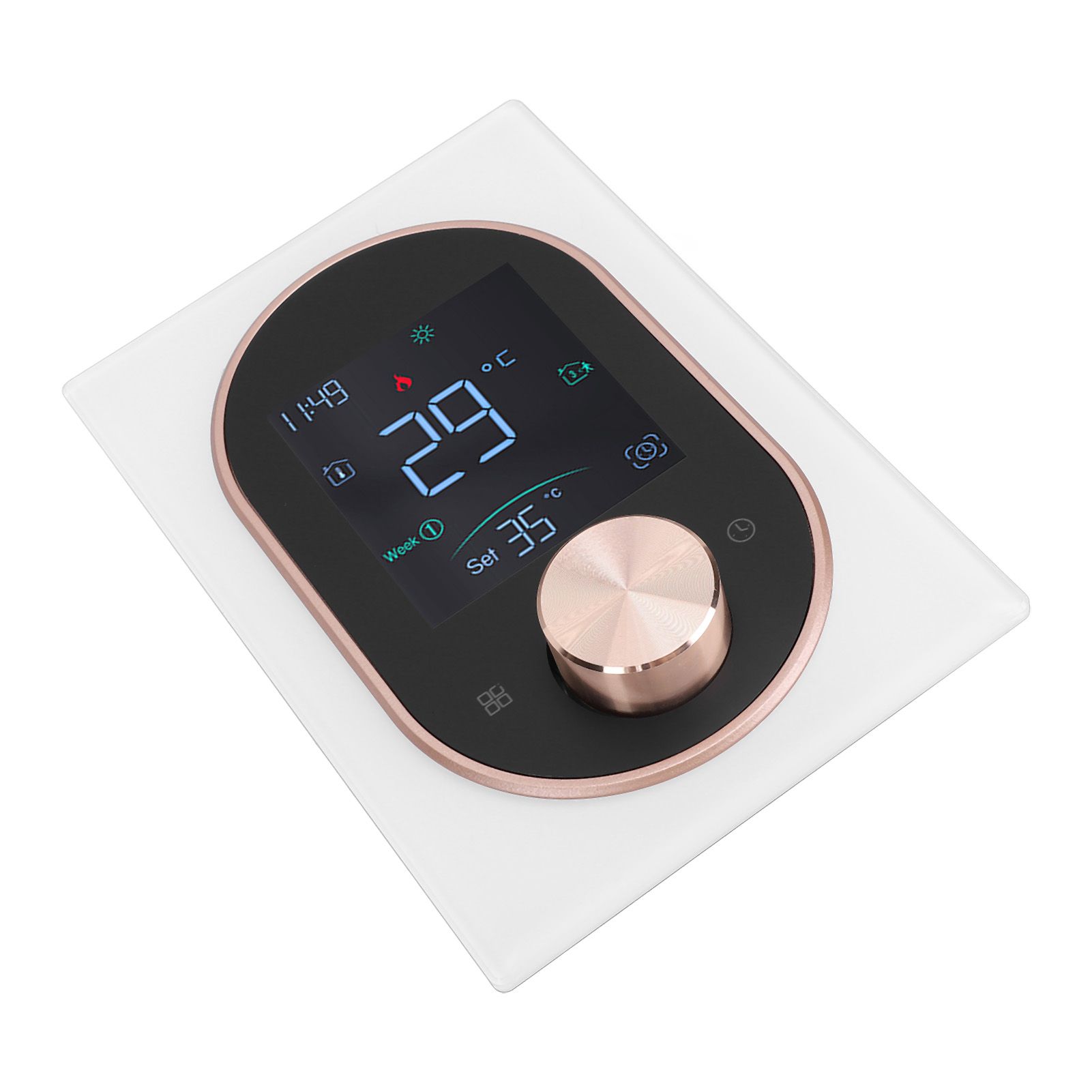 Smart Color Thermostat LCD Programmable Knob Control Touchscreen Electric view 8