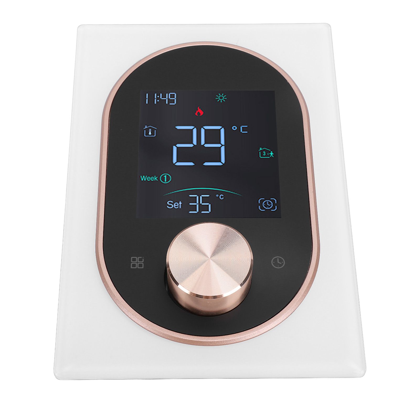 Smart Color Thermostat LCD Programmable Knob Control Touchscreen Electric view 9