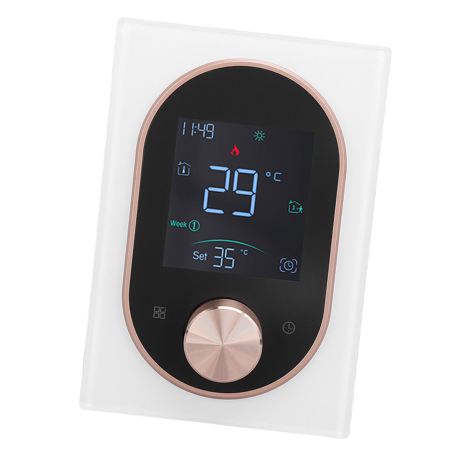Smart Color Thermostat LCD Programmable Knob Control Touchscreen Electric view 10