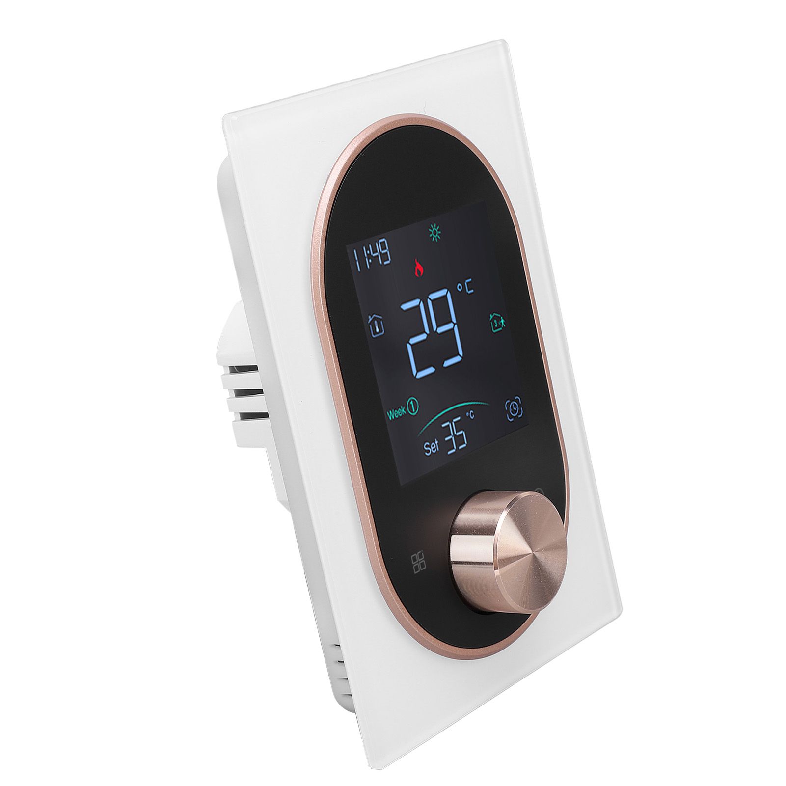 Smart Color Thermostat LCD Programmable Knob Control Touchscreen Electric view 12