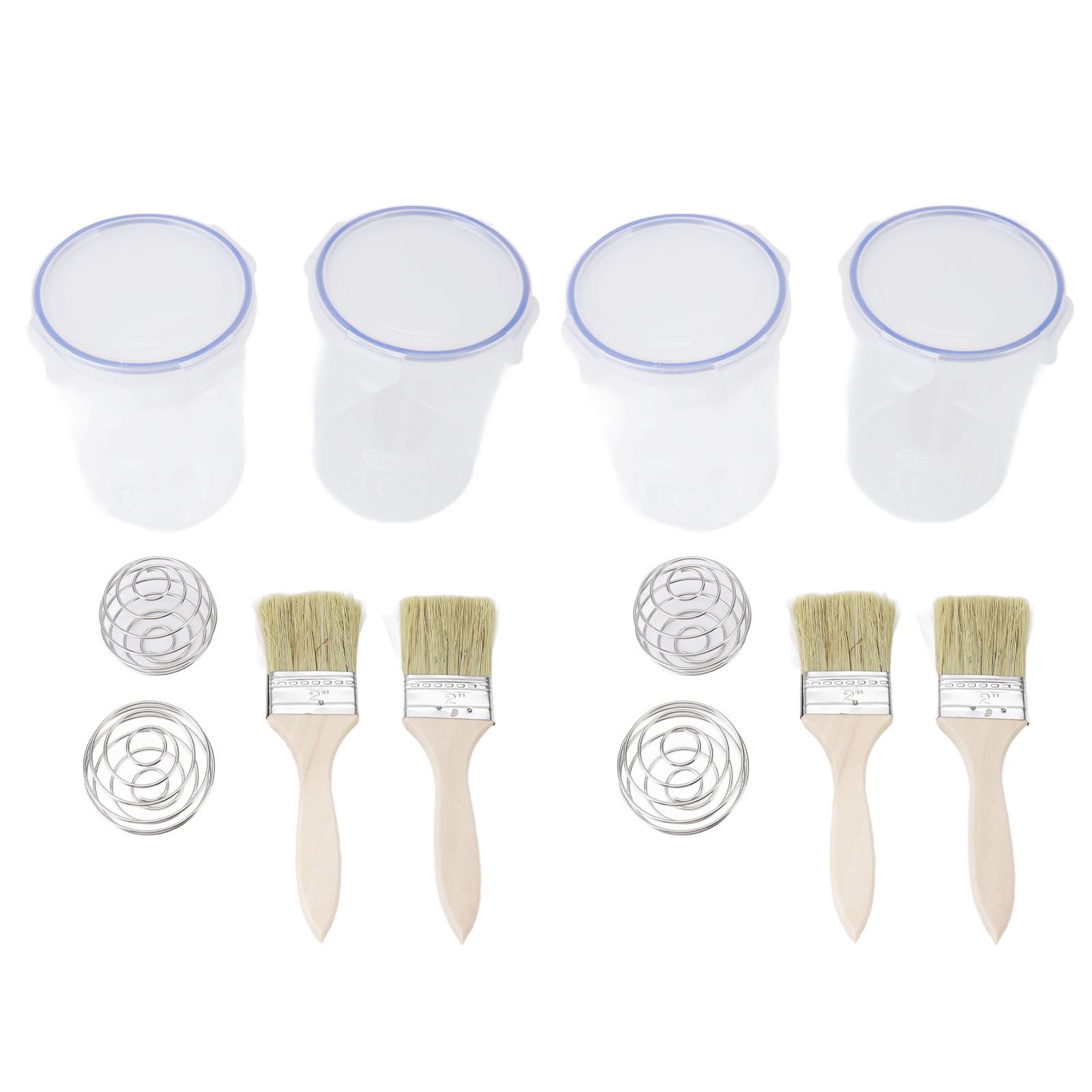 Paint Container Set 1000ml Airtight Transparent Paint Storage Cup with Mixing view 3