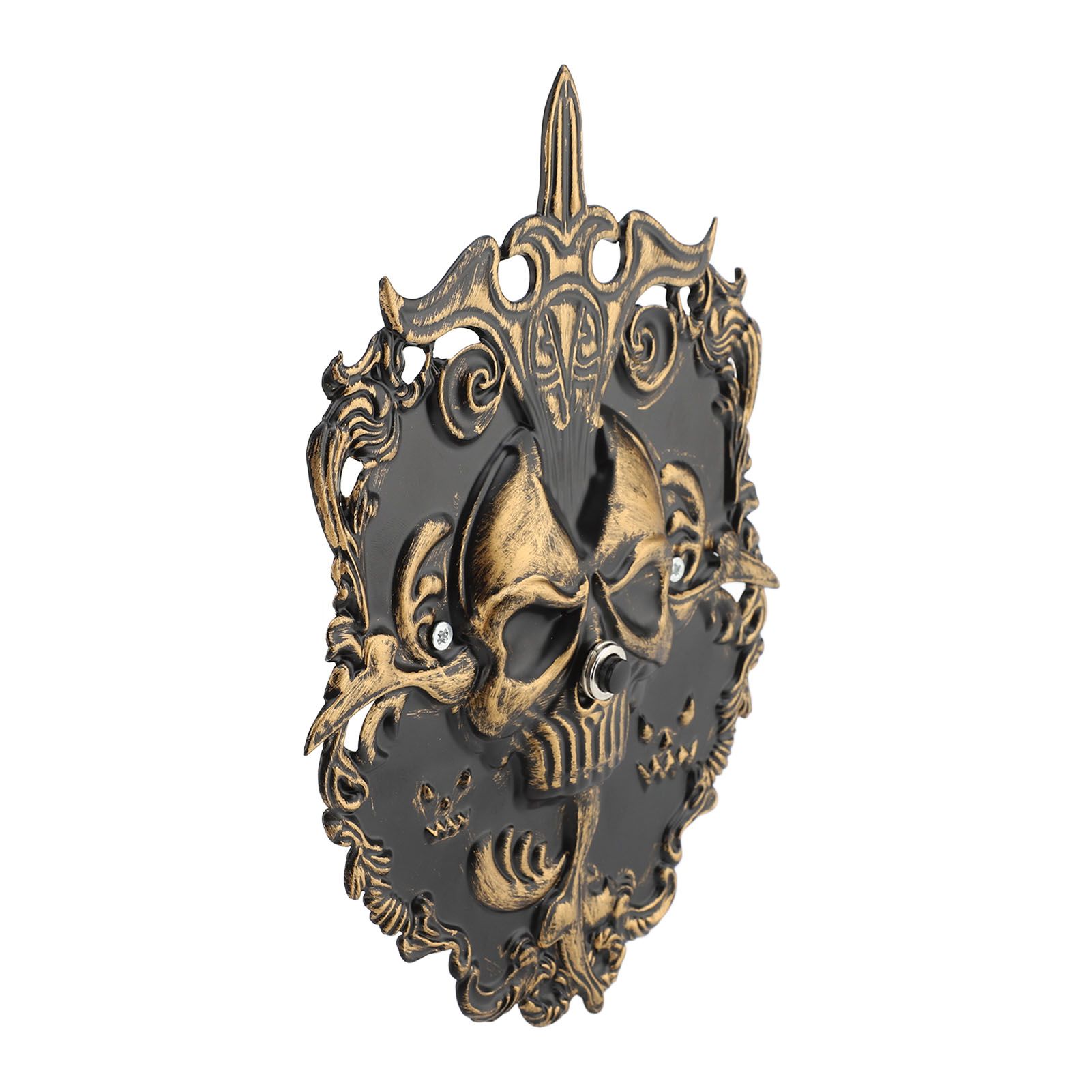 Skull Doorbell Metal Retro Color Decorative Scary Skeleton Door Bell Door view 4