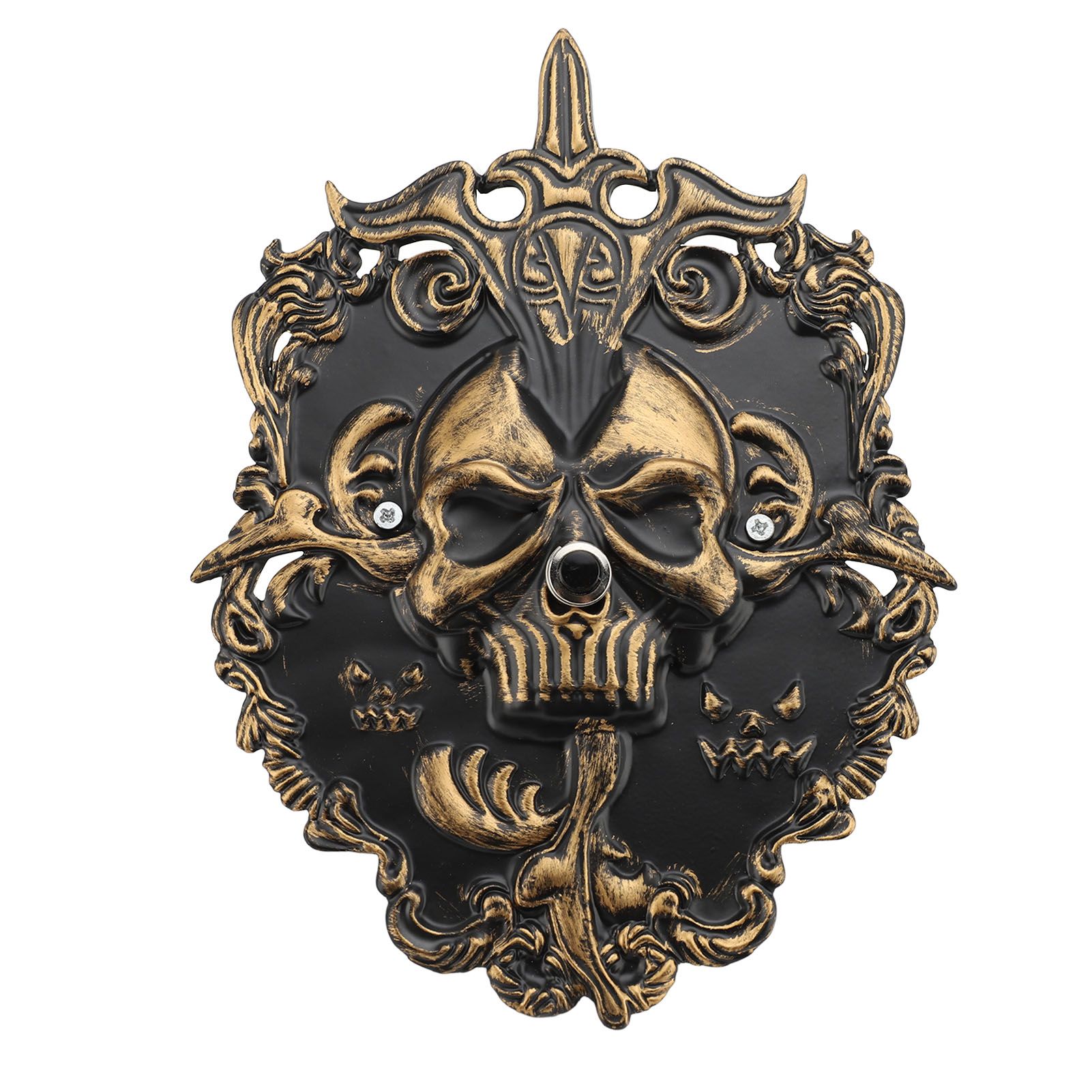 Skull Doorbell Metal Retro Color Decorative Scary Skeleton Door Bell Door view 6