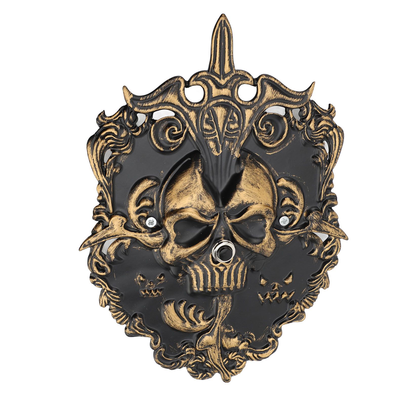 Skull Doorbell Metal Retro Color Decorative Scary Skeleton Door Bell Door view 8