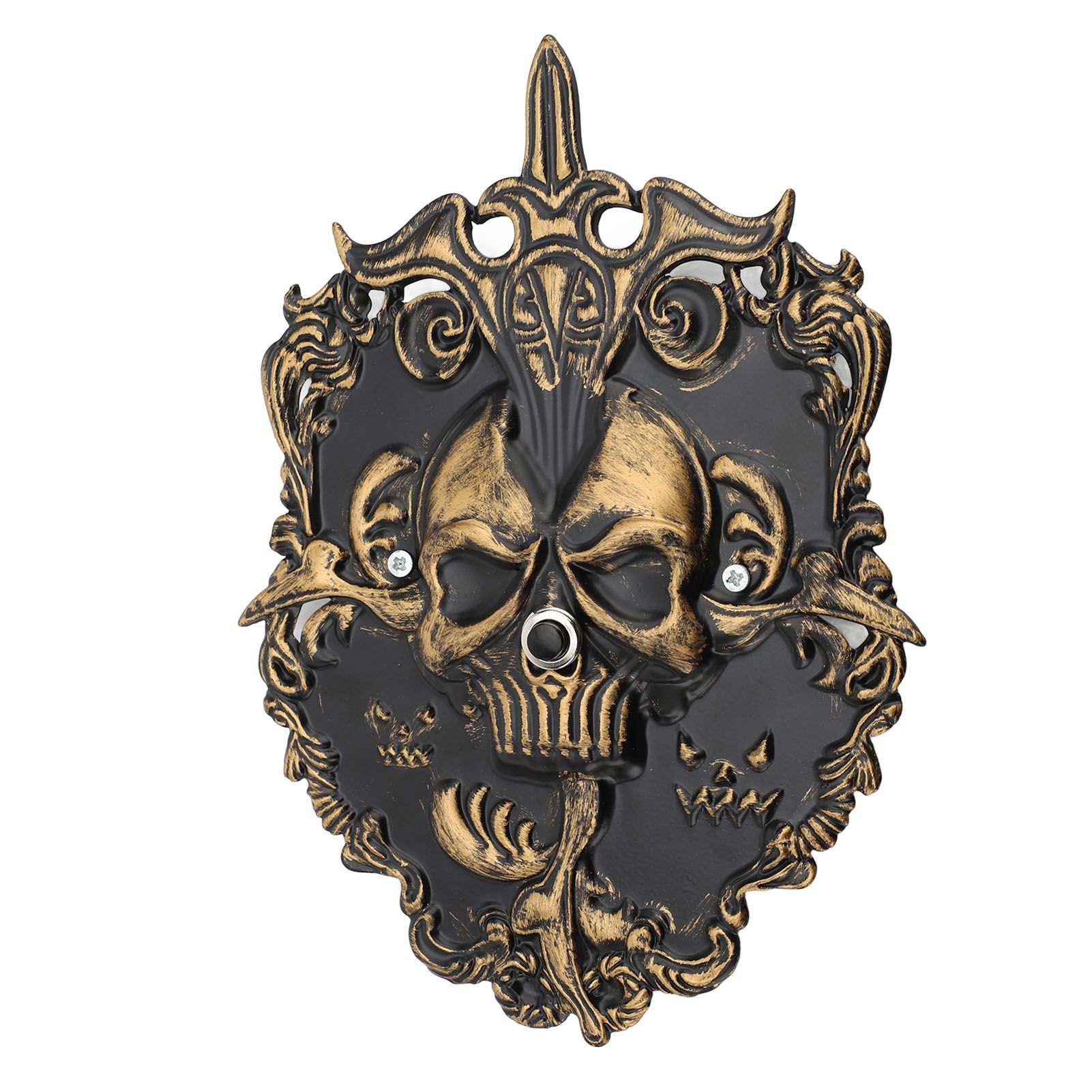 Skull Doorbell Metal Retro Color Decorative Scary Skeleton Door Bell Door view 11