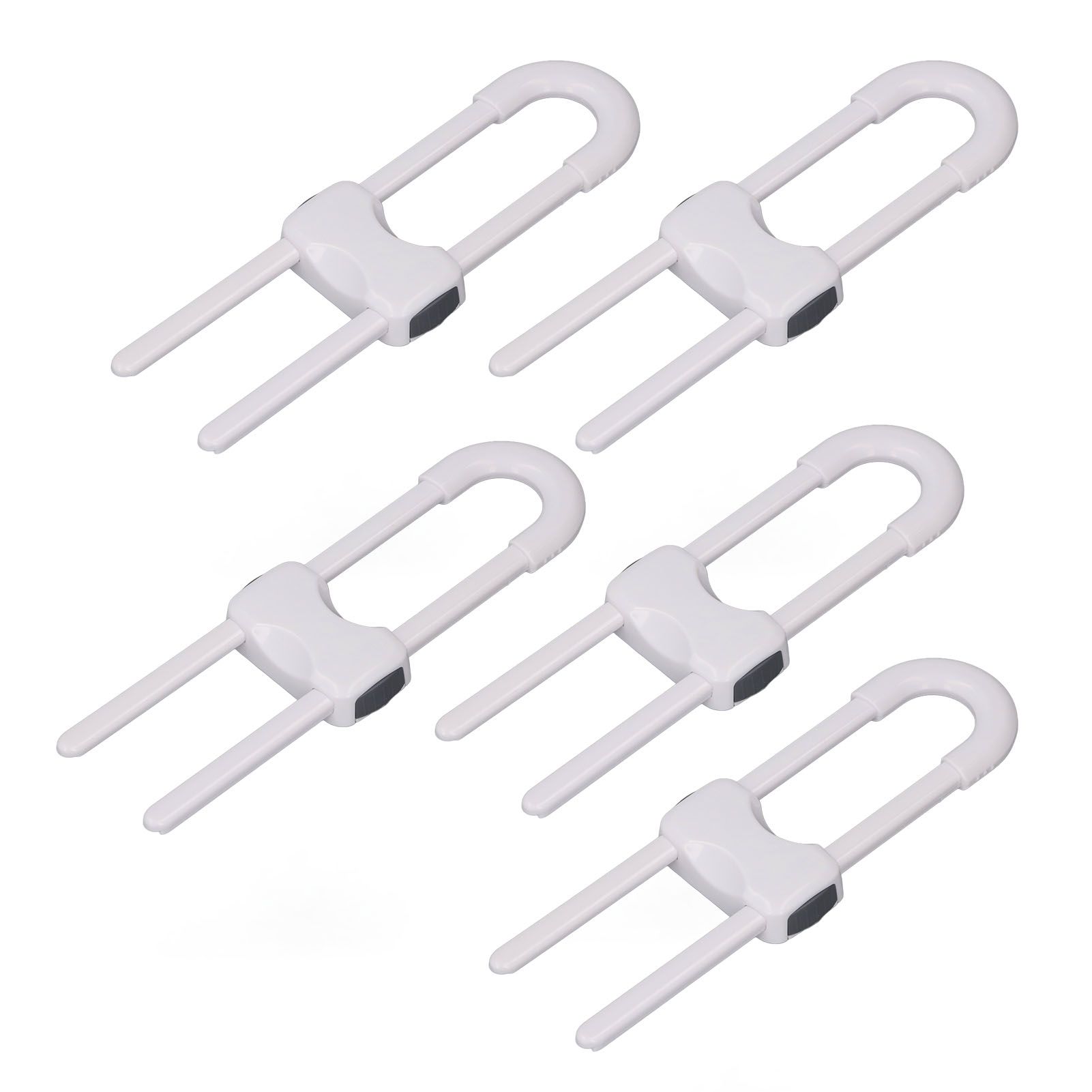 5Pcs Cabinet Handle Locks Multifunctional Adjustable U Shaped Child Safety view 4