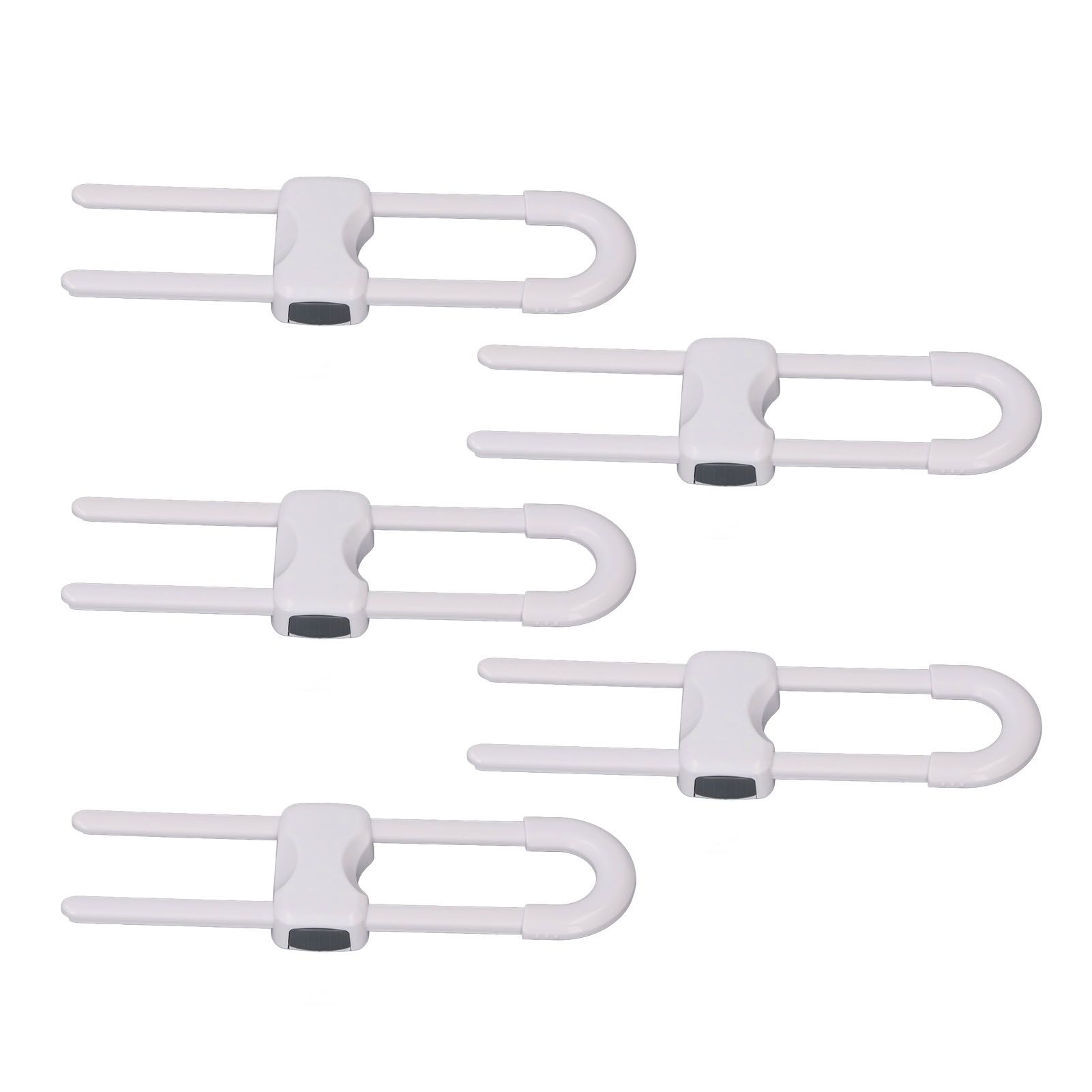 5Pcs Cabinet Handle Locks Multifunctional Adjustable U Shaped Child Safety view 6