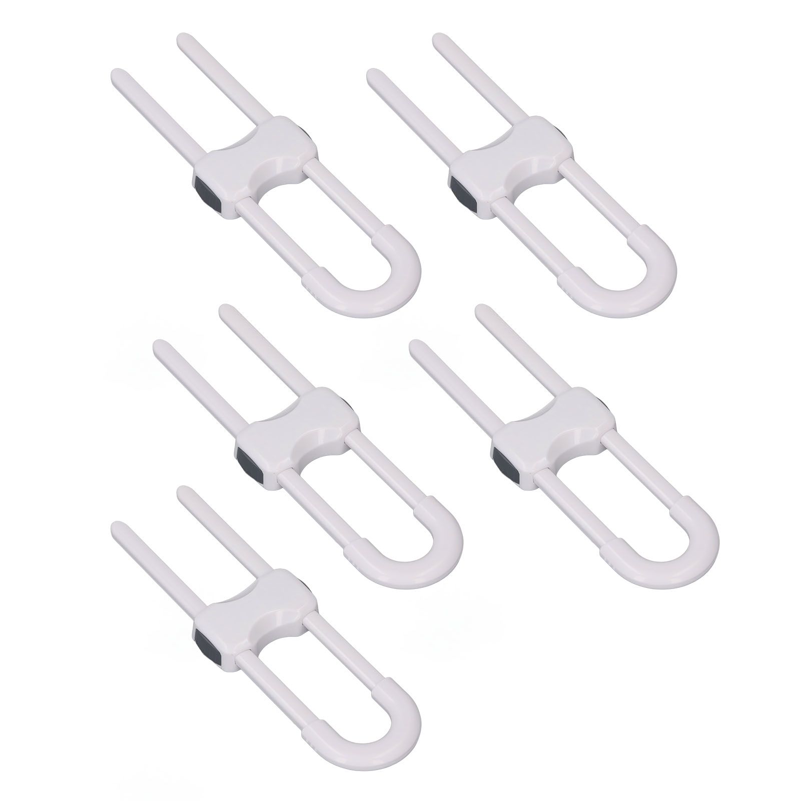 5Pcs Cabinet Handle Locks Multifunctional Adjustable U Shaped Child Safety view 8