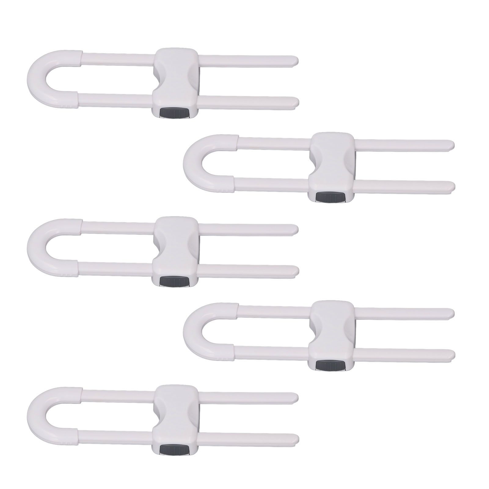 5Pcs Cabinet Handle Locks Multifunctional Adjustable U Shaped Child Safety view 12