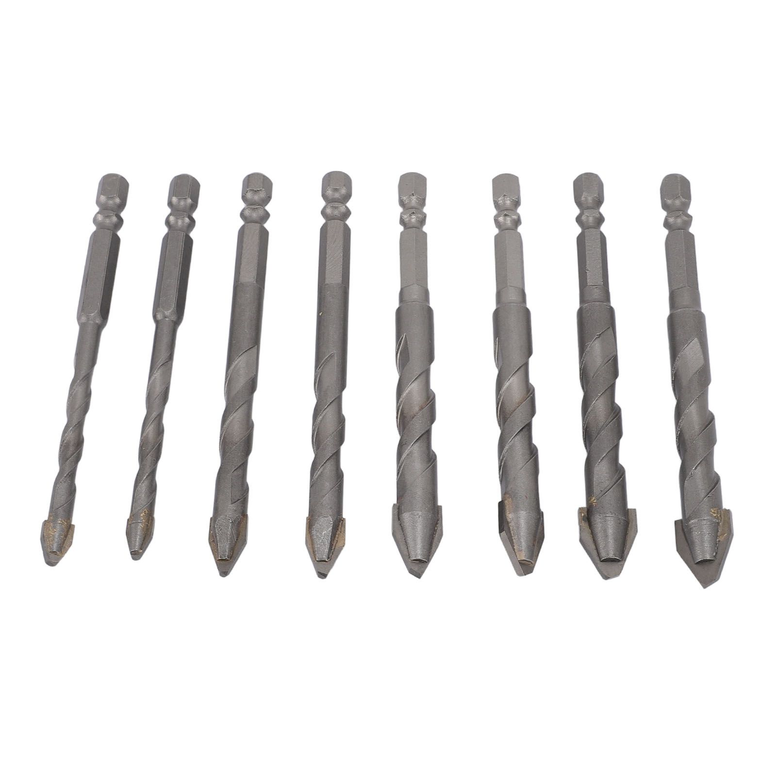 8pcs High Strength Eccentric Twist Drill Bit Multifuntional Carbide Tipped Hex — image 1