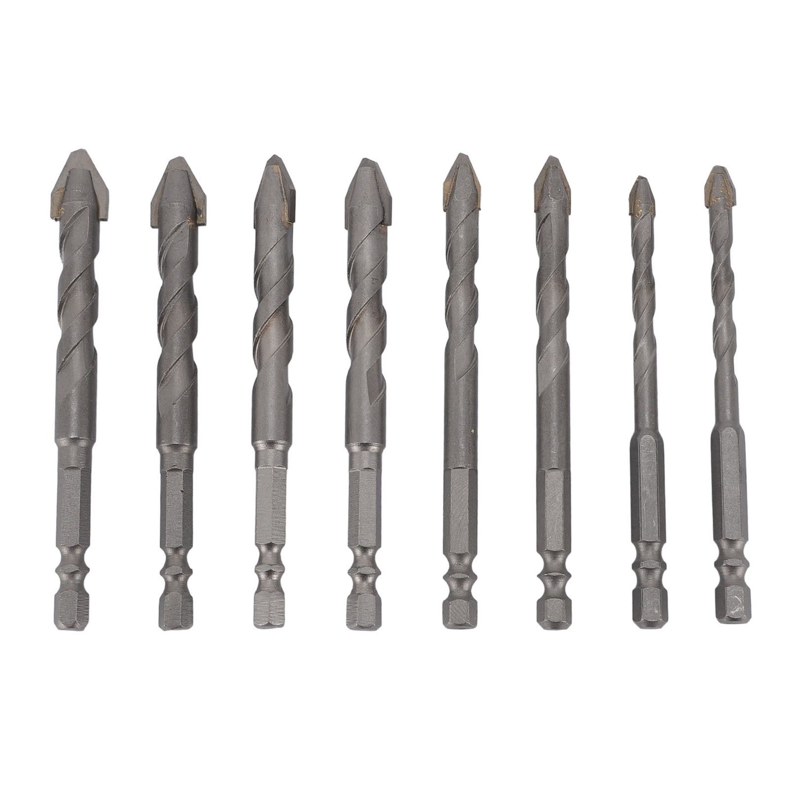 8pcs High Strength Eccentric Twist Drill Bit Multifuntional Carbide Tipped Hex view 3