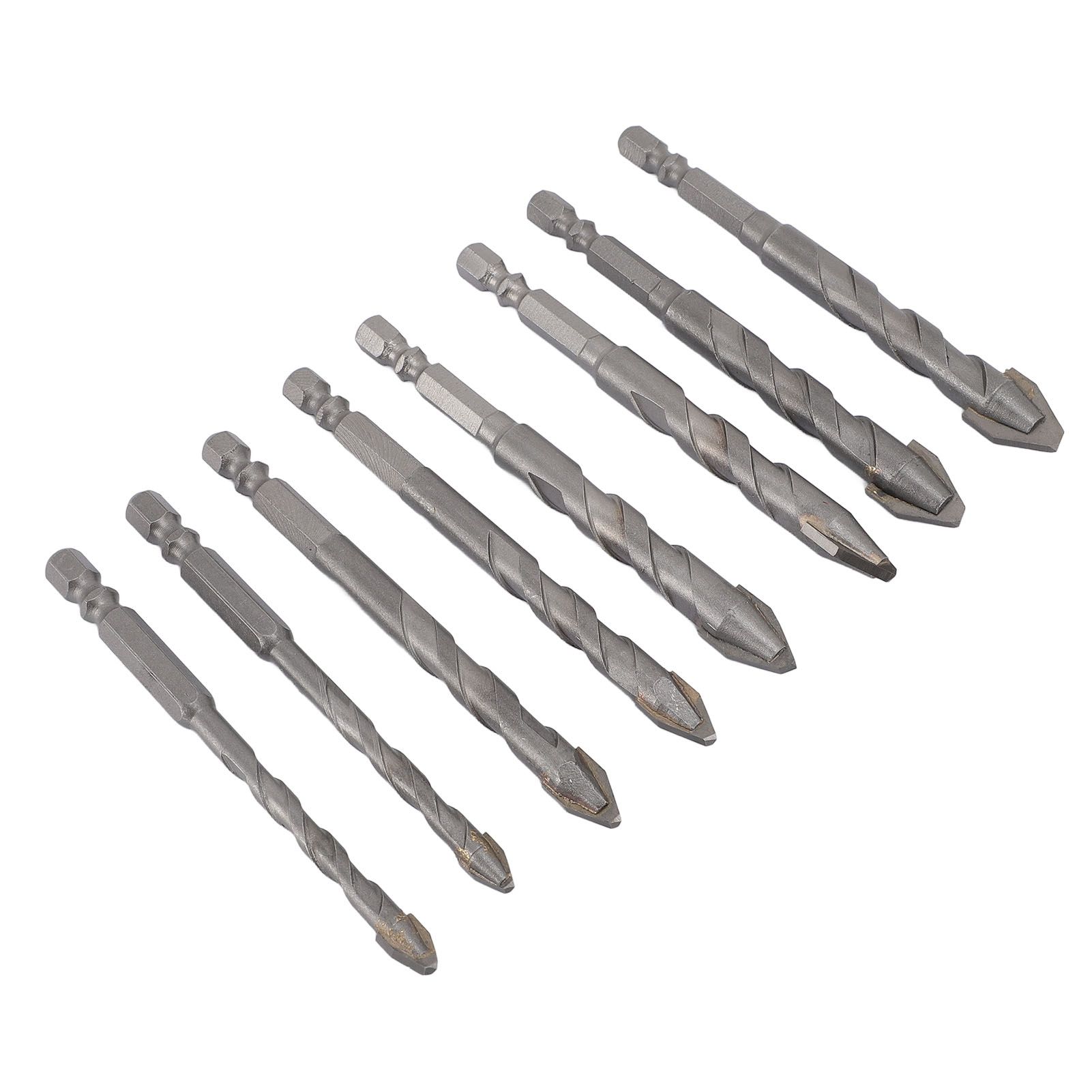 8pcs High Strength Eccentric Twist Drill Bit Multifuntional Carbide Tipped Hex view 4