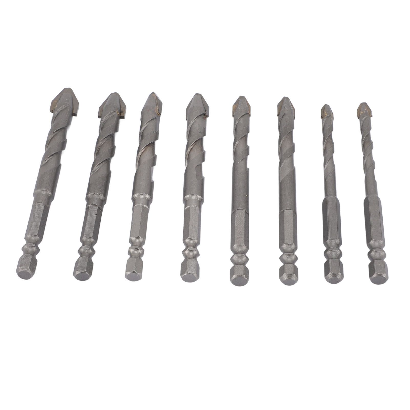 8pcs High Strength Eccentric Twist Drill Bit Multifuntional Carbide Tipped Hex view 8