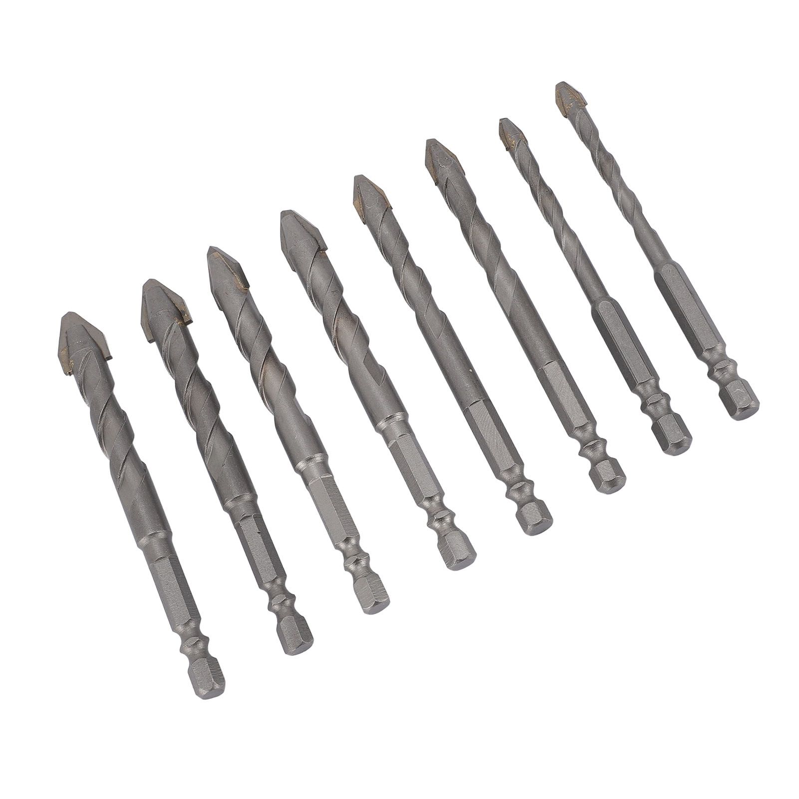 8pcs High Strength Eccentric Twist Drill Bit Multifuntional Carbide Tipped Hex view 9