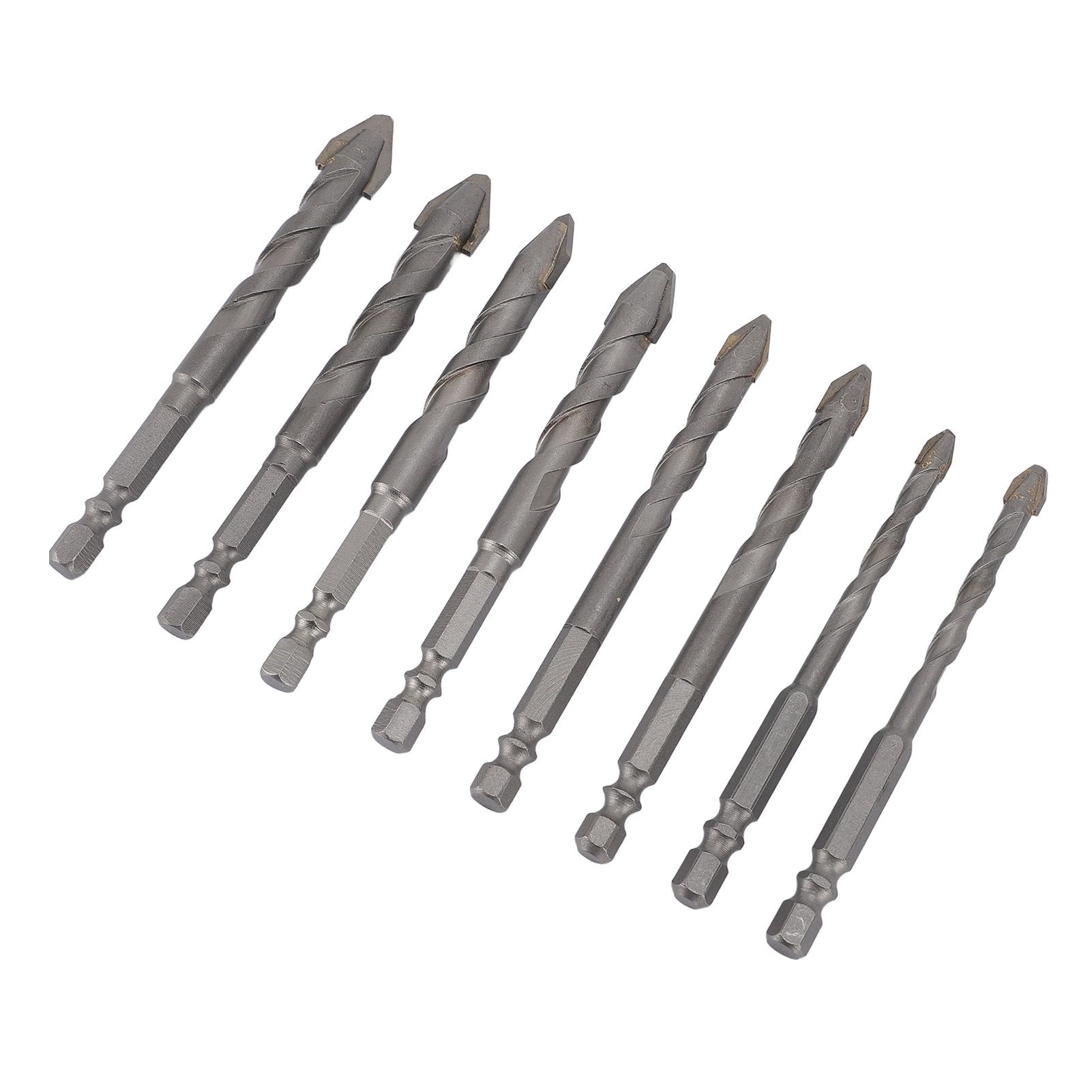 8pcs High Strength Eccentric Twist Drill Bit Multifuntional Carbide Tipped Hex view 10