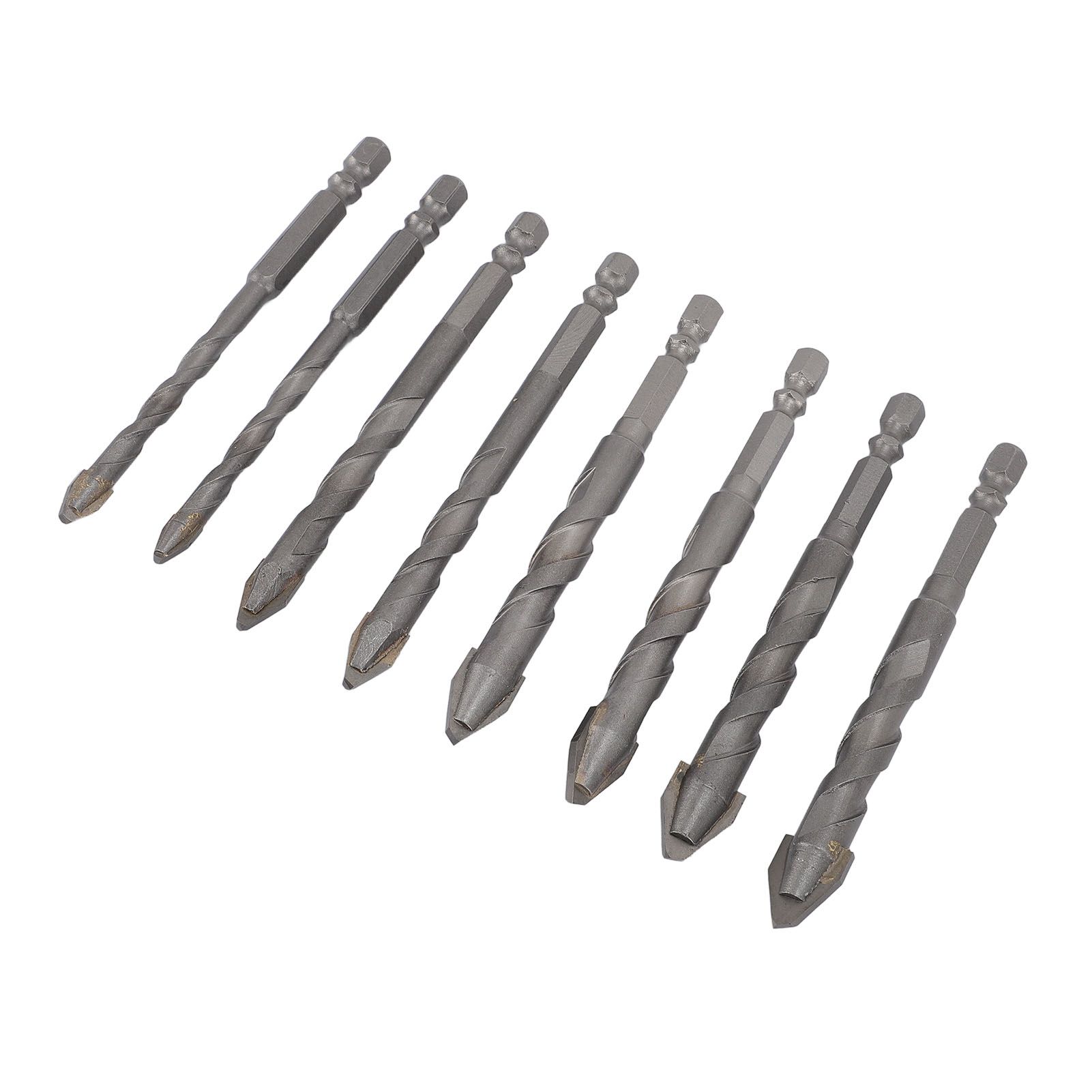 8pcs High Strength Eccentric Twist Drill Bit Multifuntional Carbide Tipped Hex view 11