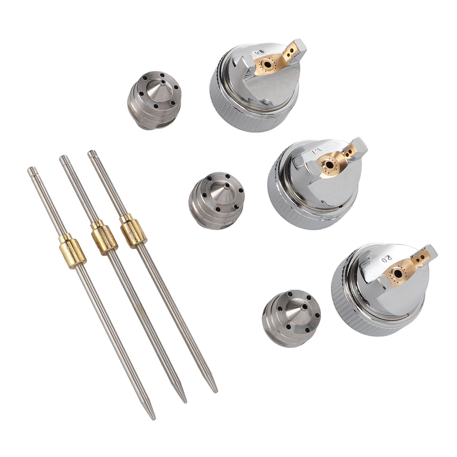 3 Sets Needle Fluid Nozzle Air Cap Kit H 827 1.4 1.7 2.0mm Stable Performance