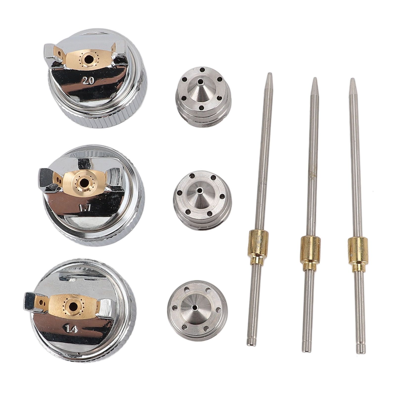 3 Sets Needle Fluid Nozzle Air Cap Kit H 827 1.4 1.7 2.0mm Stable Performance view 2