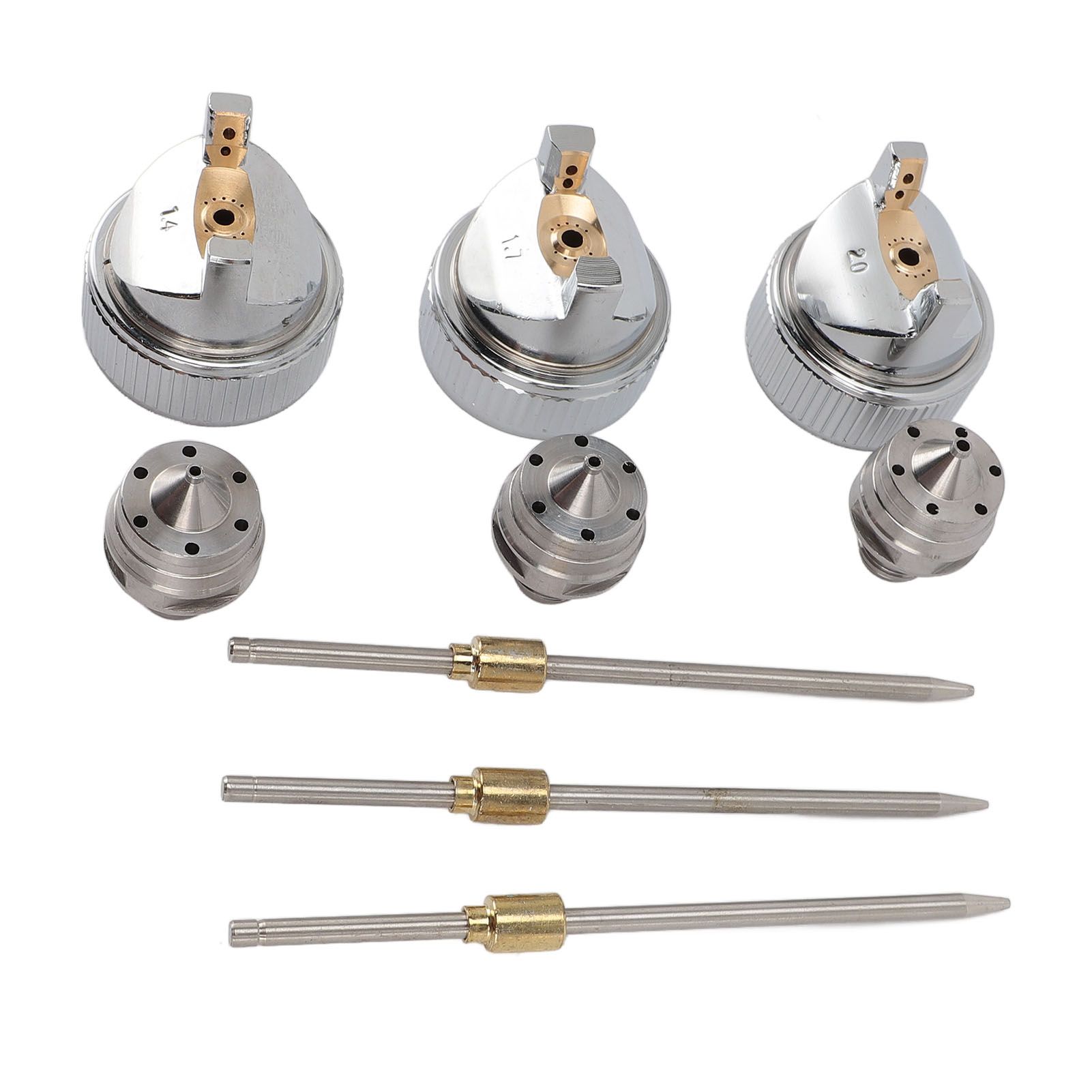 3 Sets Needle Fluid Nozzle Air Cap Kit H 827 1.4 1.7 2.0mm Stable Performance view 5