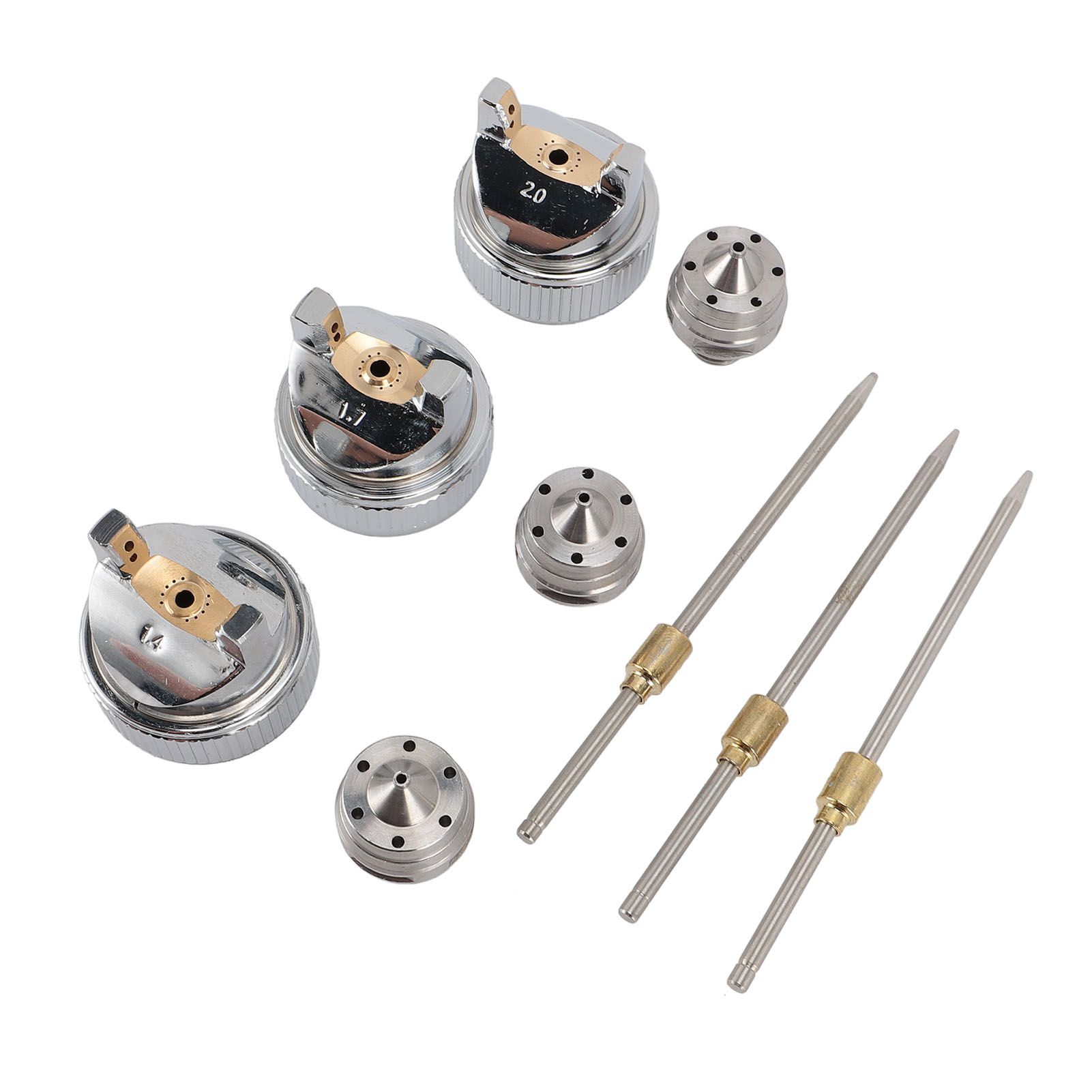 3 Sets Needle Fluid Nozzle Air Cap Kit H 827 1.4 1.7 2.0mm Stable Performance view 7