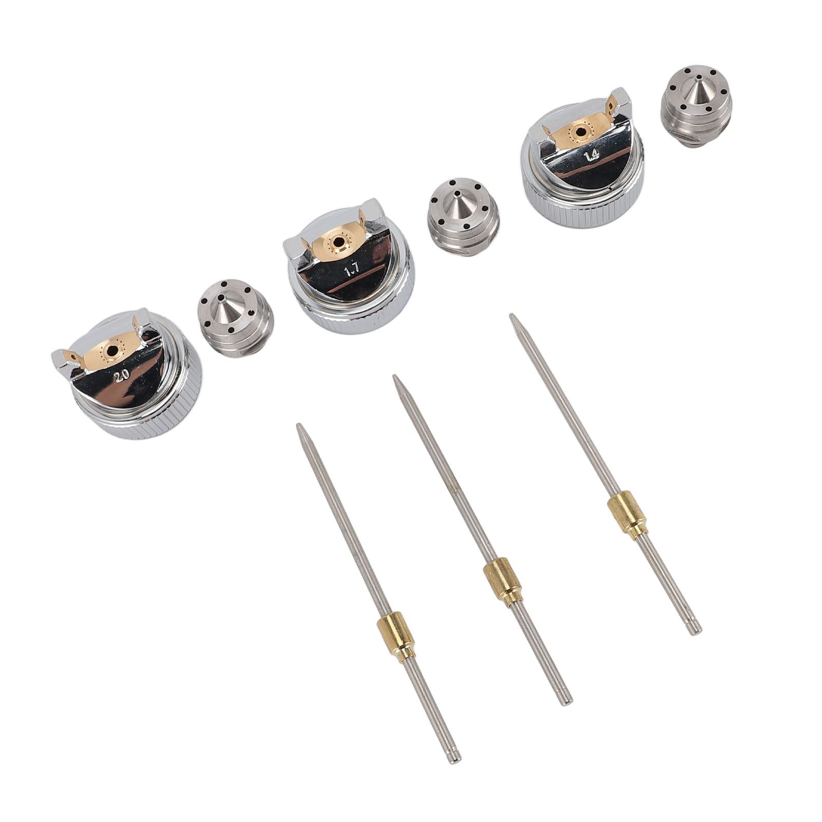 3 Sets Needle Fluid Nozzle Air Cap Kit H 827 1.4 1.7 2.0mm Stable Performance view 9