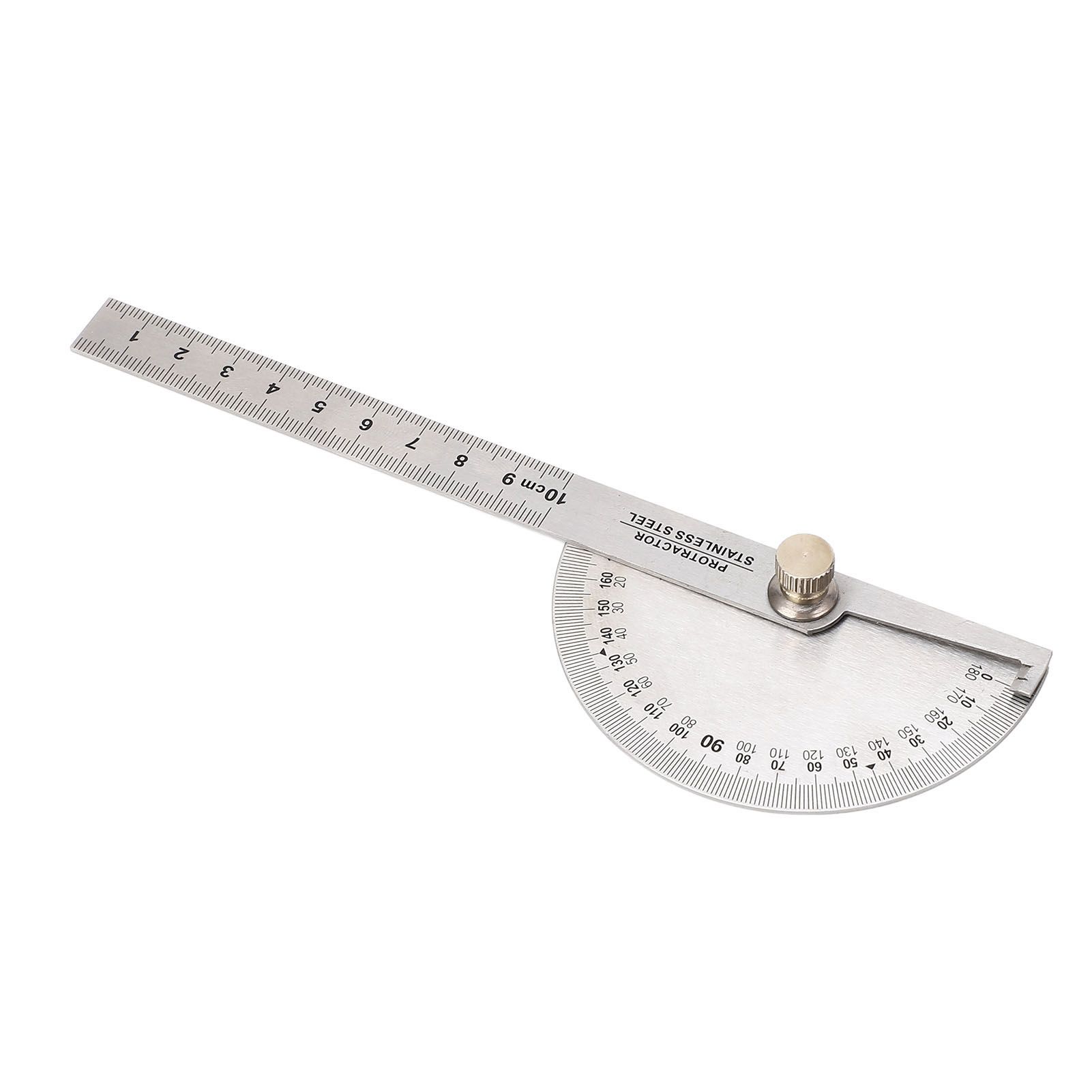 Angle Protractor Stainless Steel Portable Adjustable 0 to 180 Degree Angle