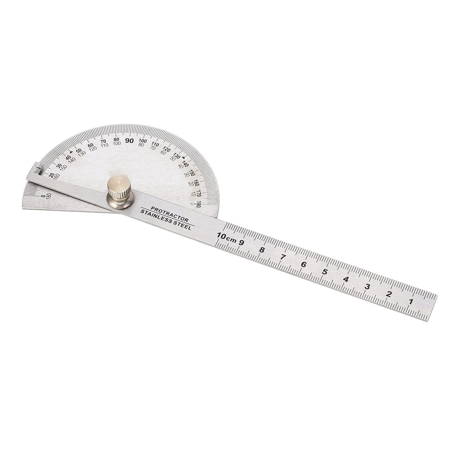 Angle Protractor Stainless Steel Portable Adjustable 0 to 180 Degree Angle view 8