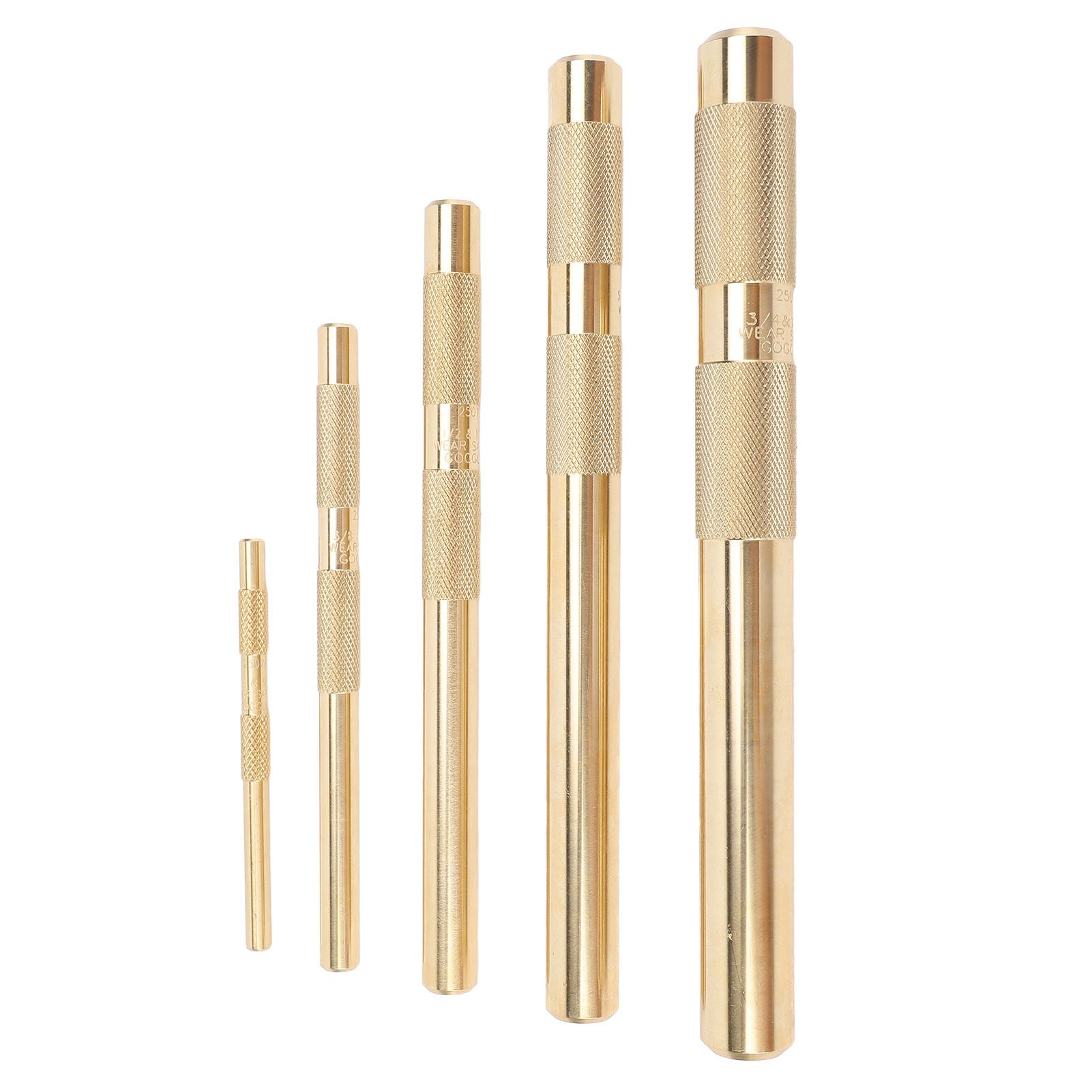 Drift Punch Set Knurled 1/4inch 3/8inch 1/2inch 5/8inch 3/4inch Brass Drift view 3