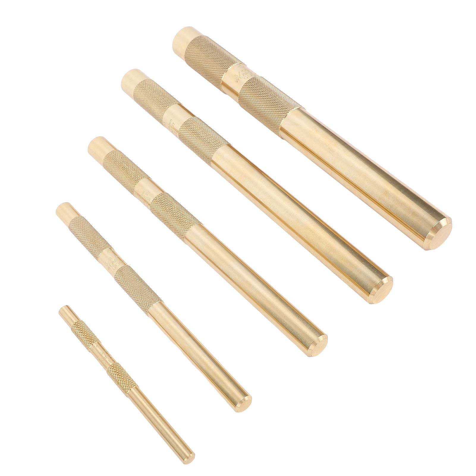 Drift Punch Set Knurled 1/4inch 3/8inch 1/2inch 5/8inch 3/4inch Brass Drift view 4