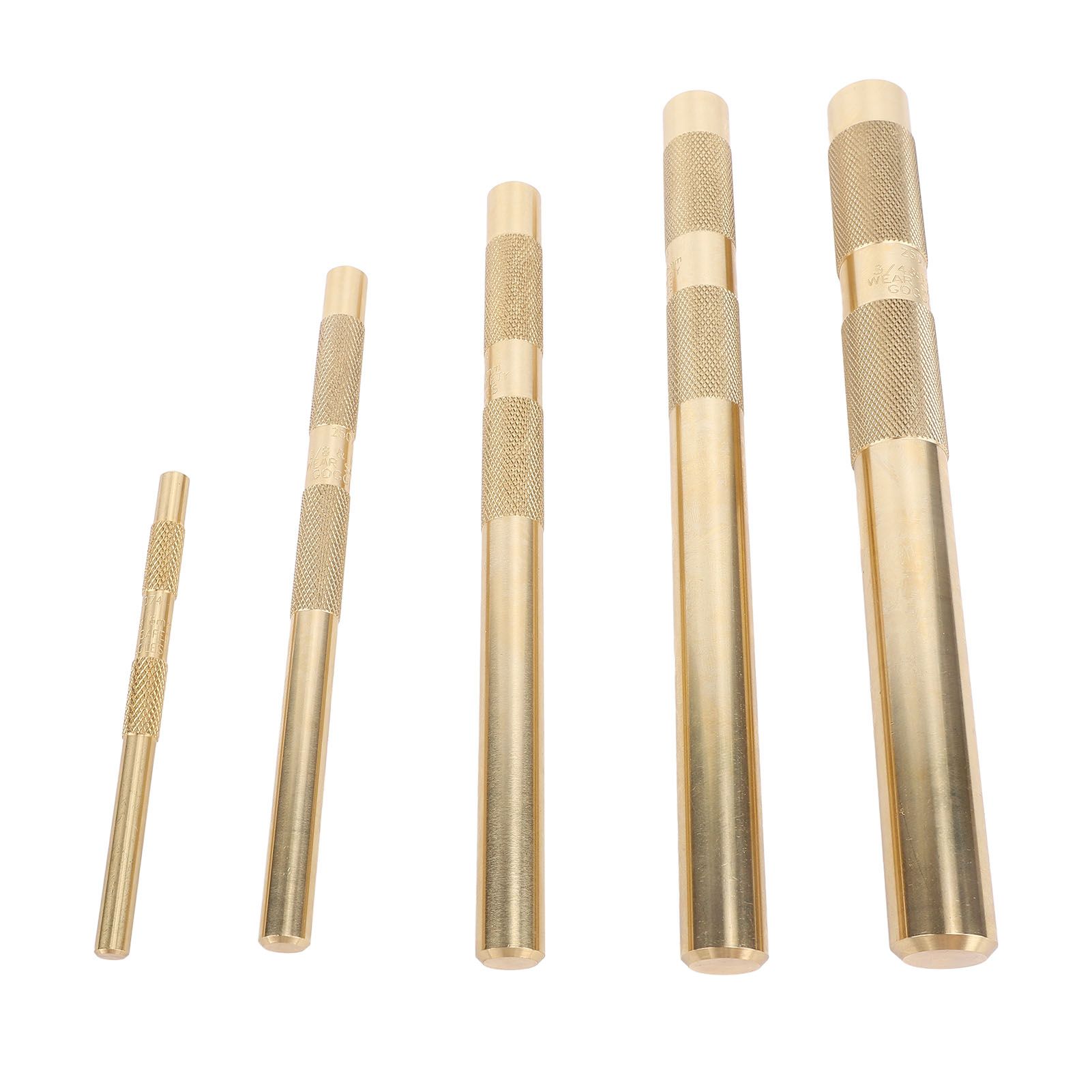 Drift Punch Set Knurled 1/4inch 3/8inch 1/2inch 5/8inch 3/4inch Brass Drift view 6