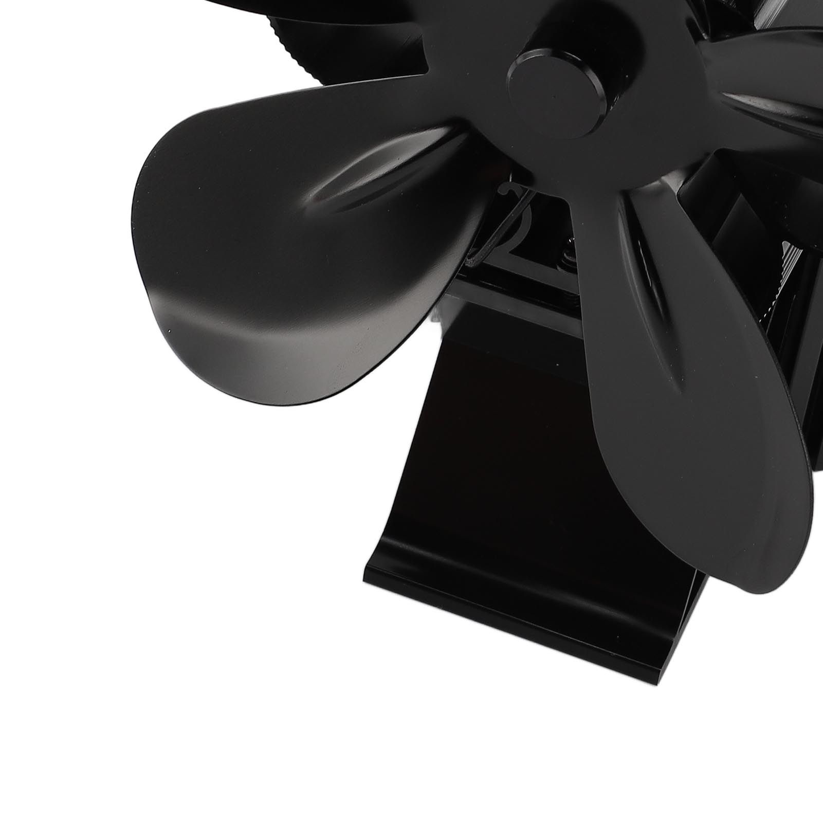 Wood Stove Fan Heat Powered Non Electric 5 Blades with Magnetic Thermometer view 7
