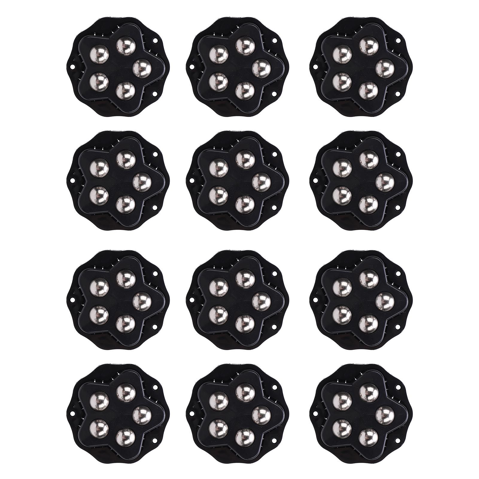 12PCS Self Adhesive Caster Wheels with Brake Pads 360 Degree Rotation Heavy view 12