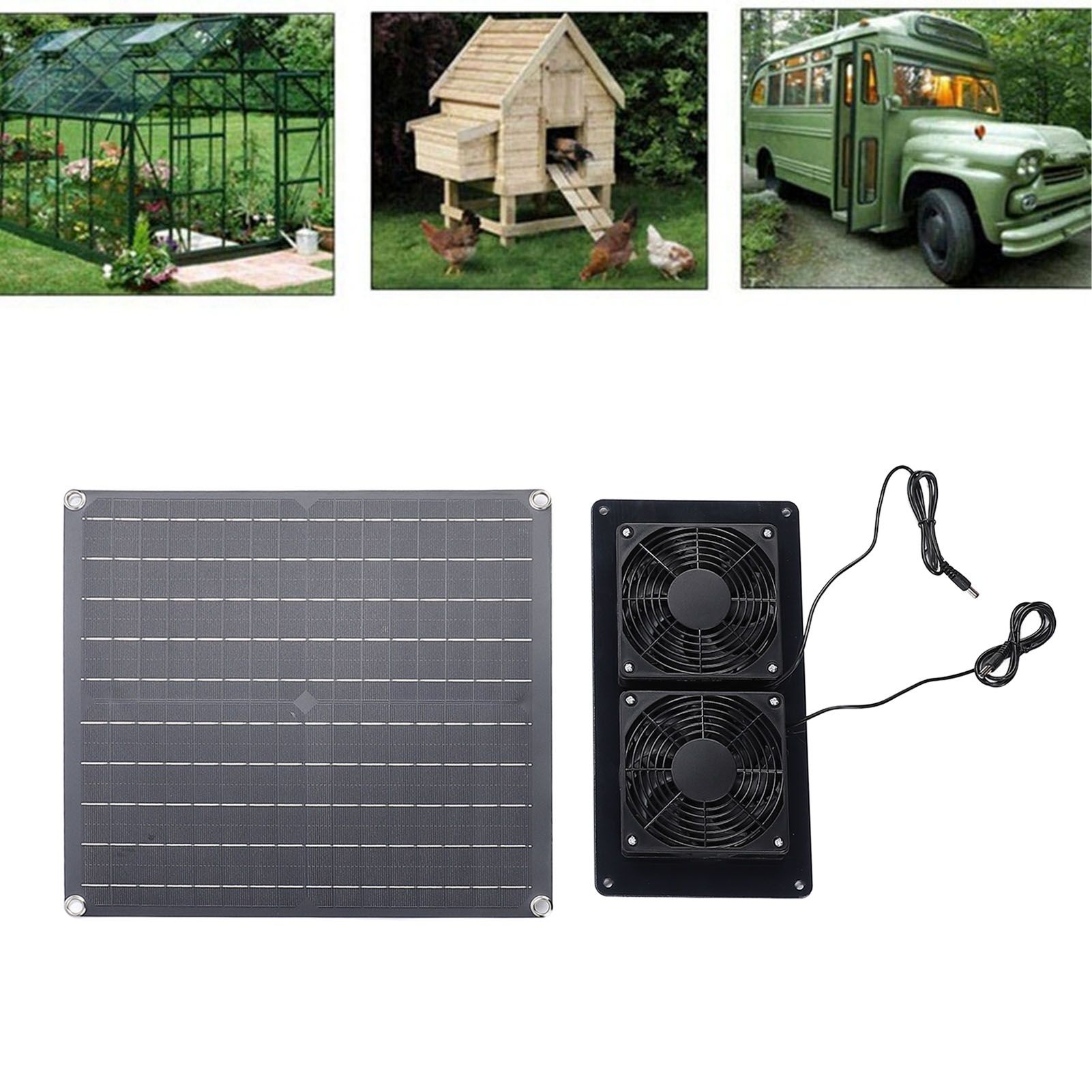 20W 18V Solar Panel Exhaust Fan Photovoltaic Vent Fan for Shed Chicken Coop view 12