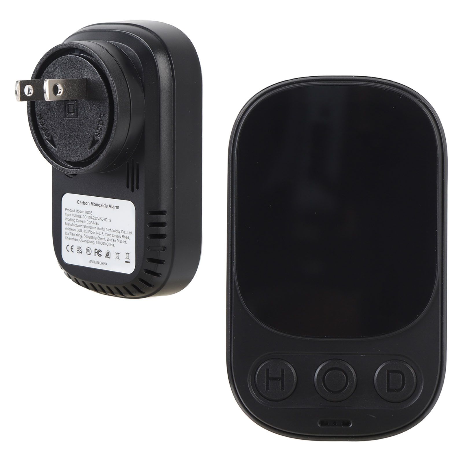 CO Gas Detector AC Plug In Portable CO Detector Device 3 in 1 Temperature view 11