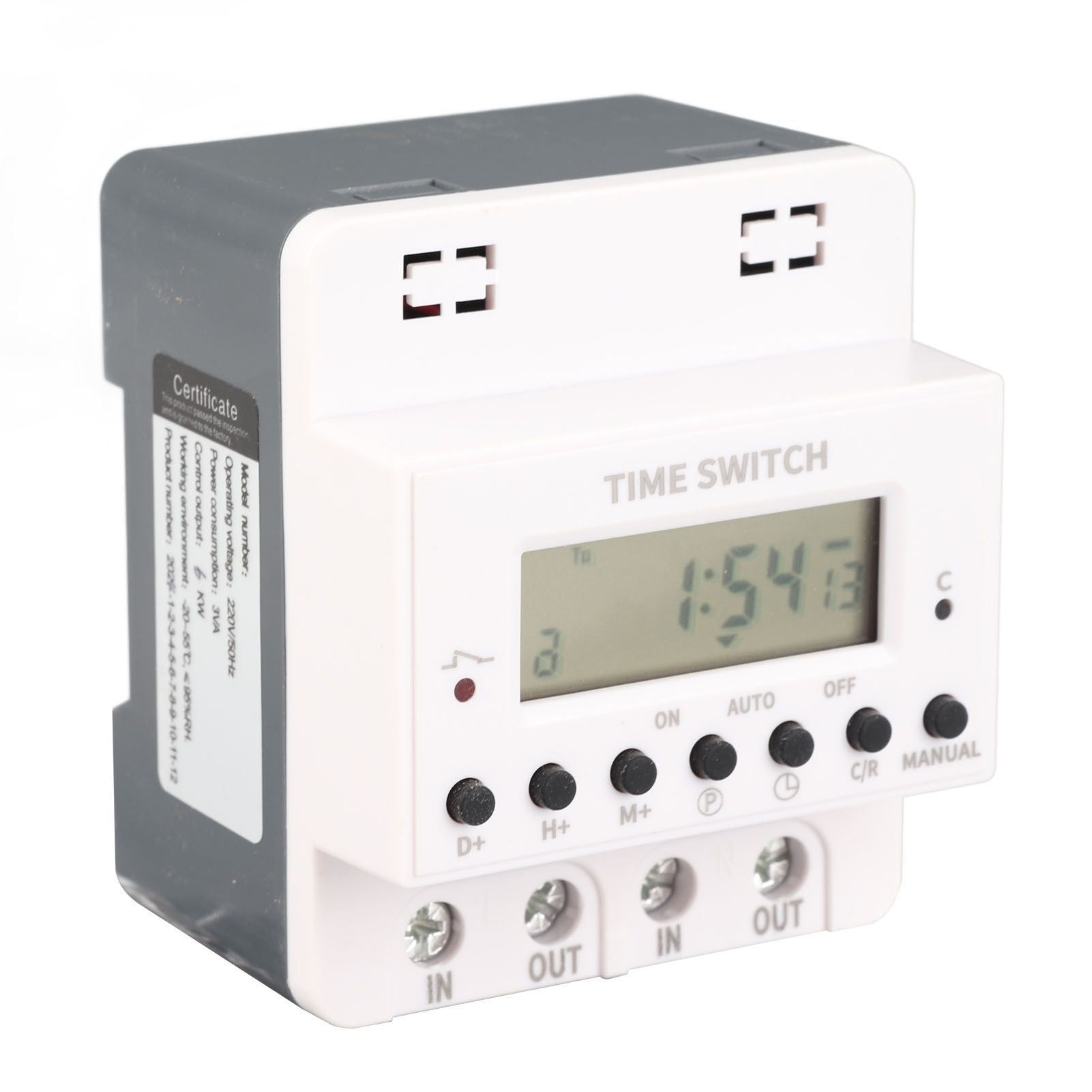 Digital Timer Switch 60A Weekly 7 Days Programmable Din Rail Mount for Farm