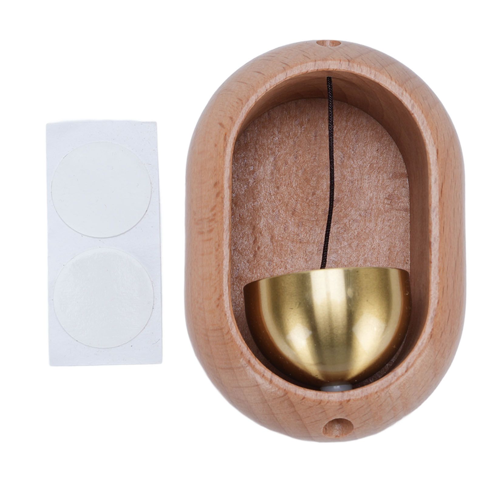 Shopkeepers Bell for Door Opening Brass Wood Decorative Doorbell Ornament with view 3