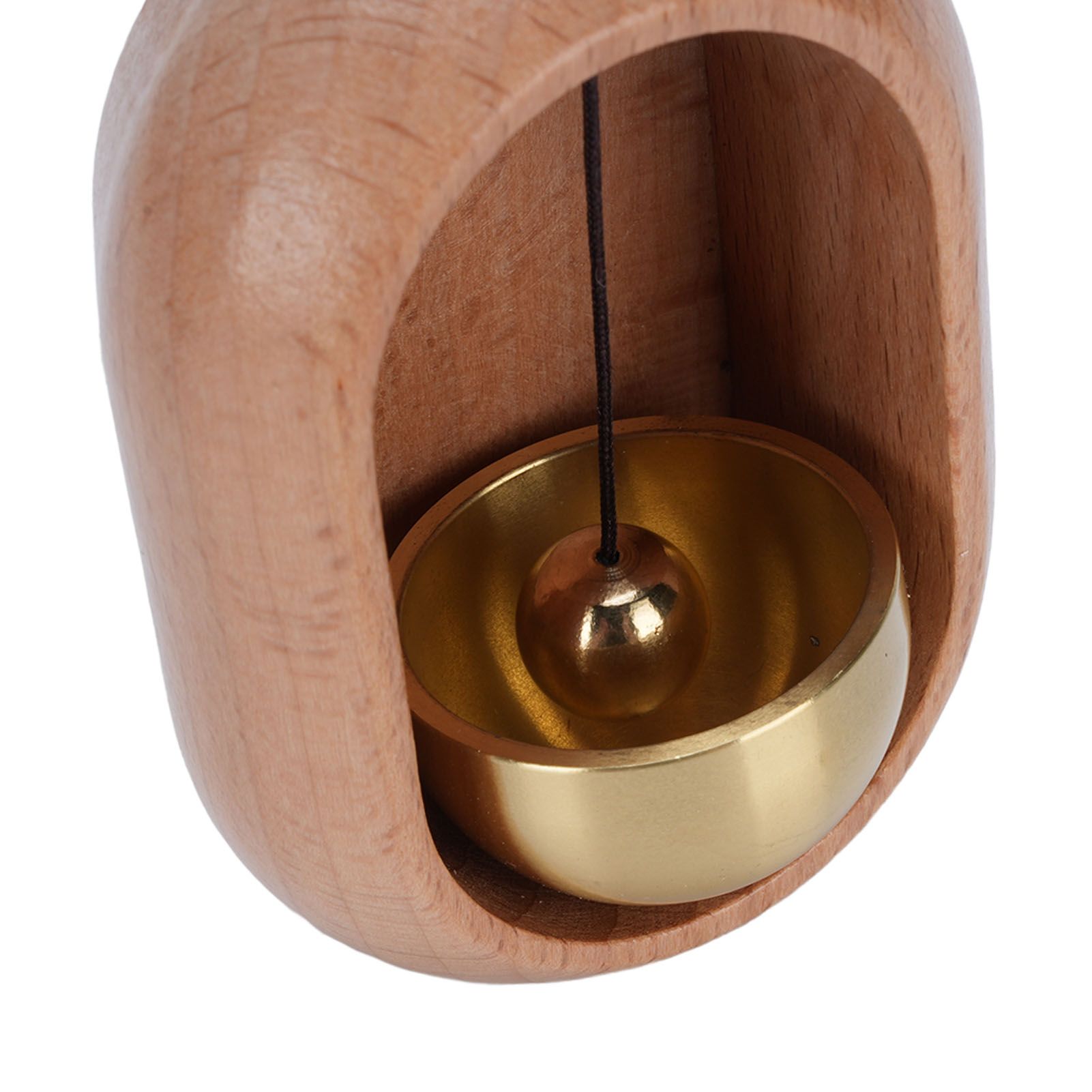 Shopkeepers Bell for Door Opening Brass Wood Decorative Doorbell Ornament with view 5