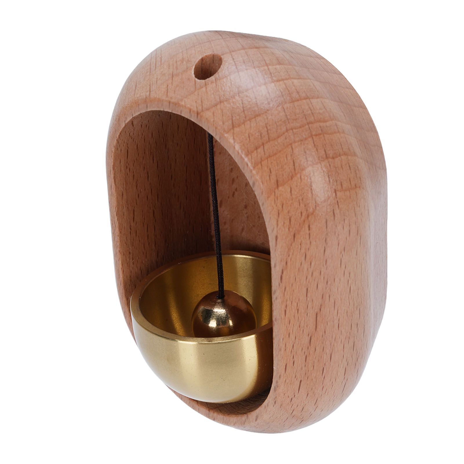 Shopkeepers Bell for Door Opening Brass Wood Decorative Doorbell Ornament with view 6