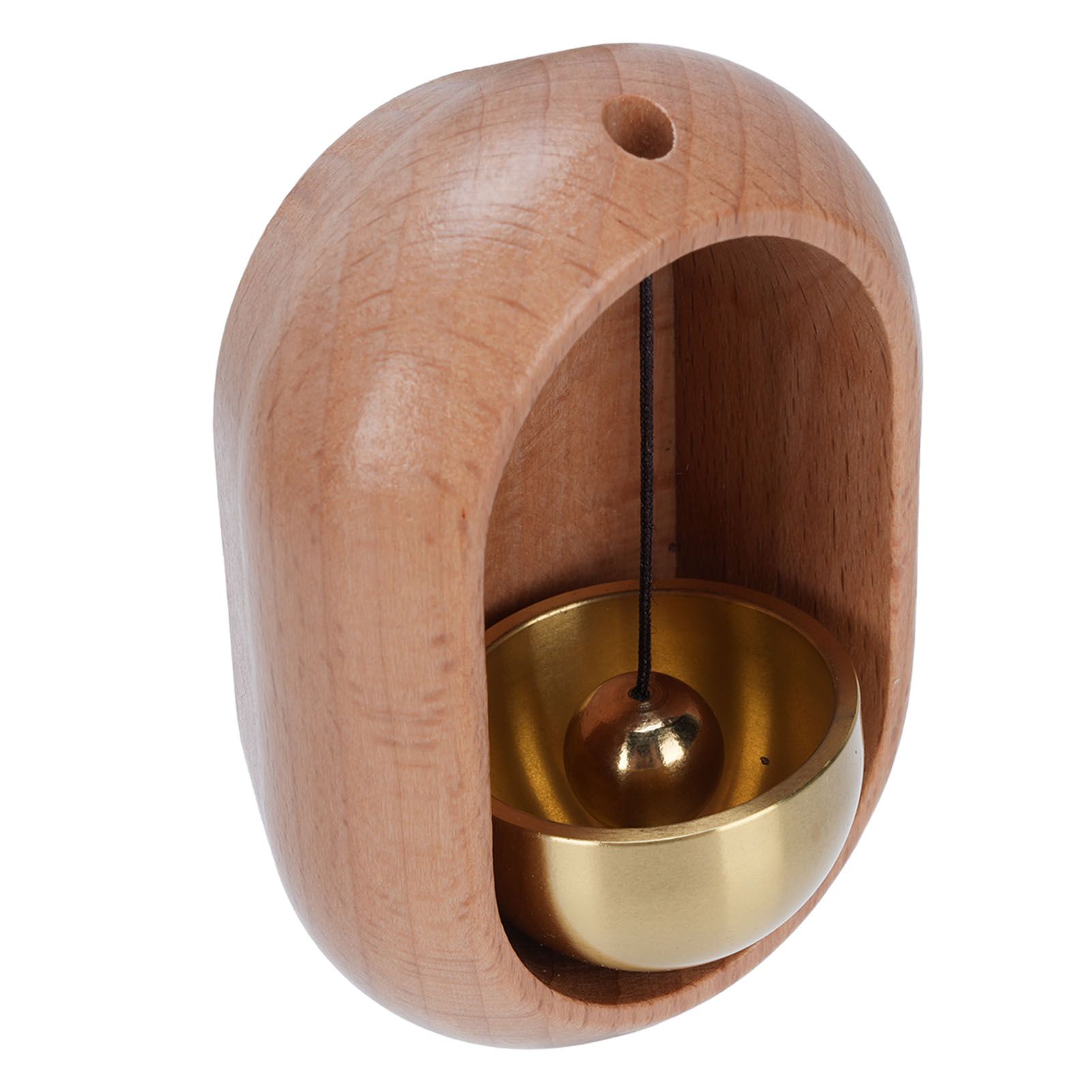 Shopkeepers Bell for Door Opening Brass Wood Decorative Doorbell Ornament with view 7